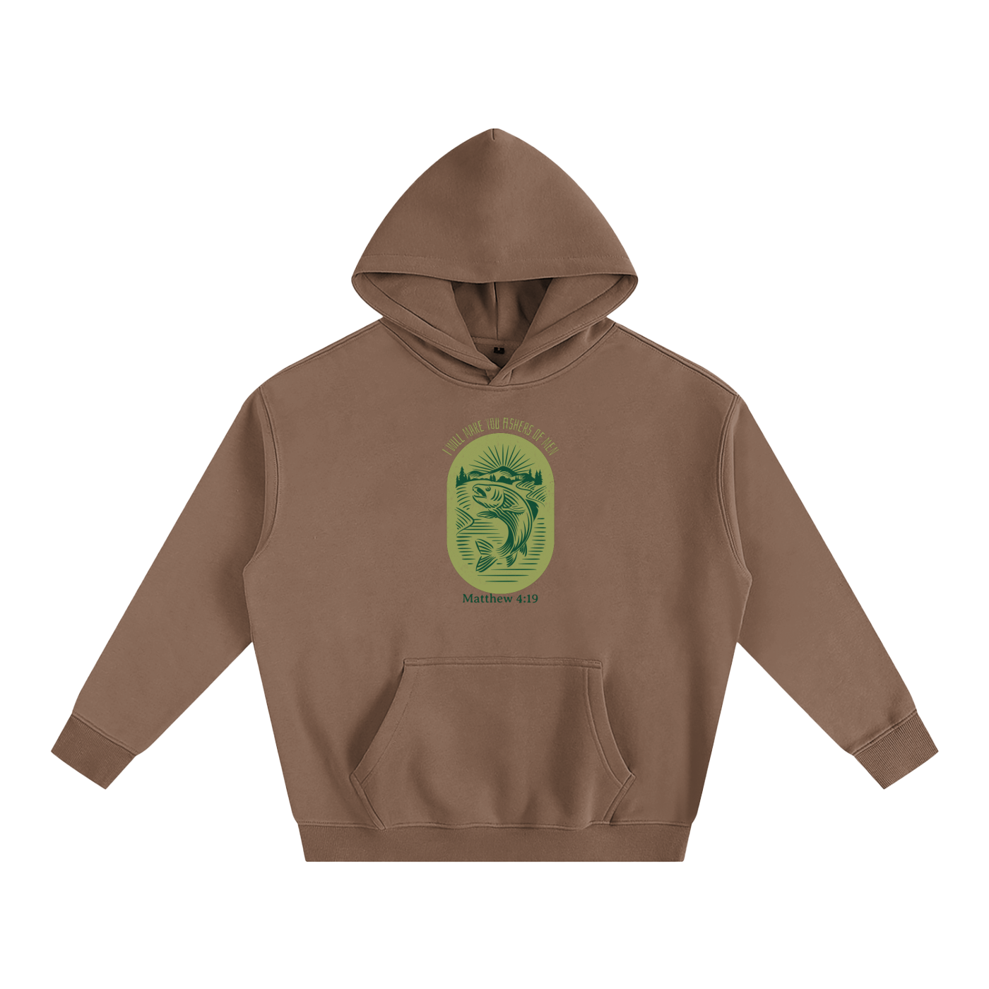 Fishers of Men Vintage Style Badge | Christian Faith Inspired Oversize Fleeced Hoodie