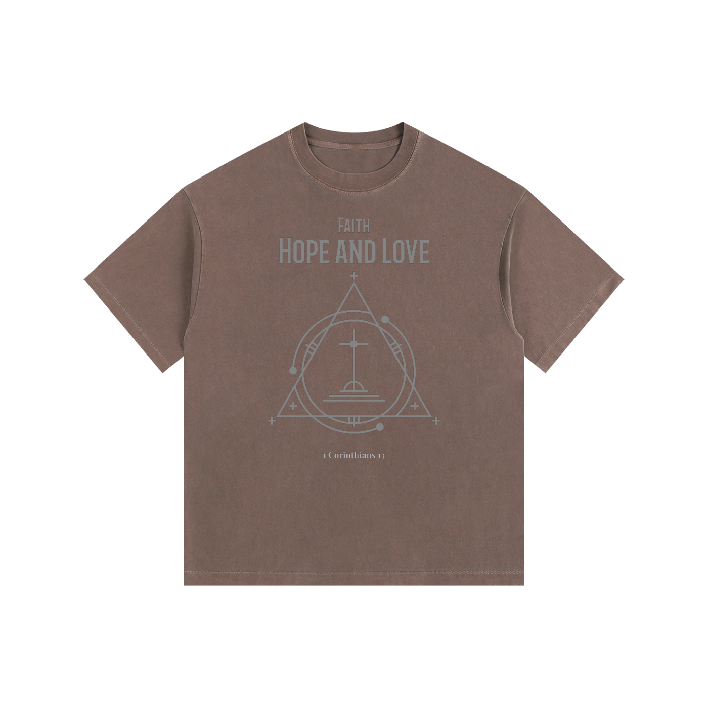 Faith Hope Love: 1 Corinthians | Christian Faith Inspired Vintage Washed Oversized Cotton T-Shirt