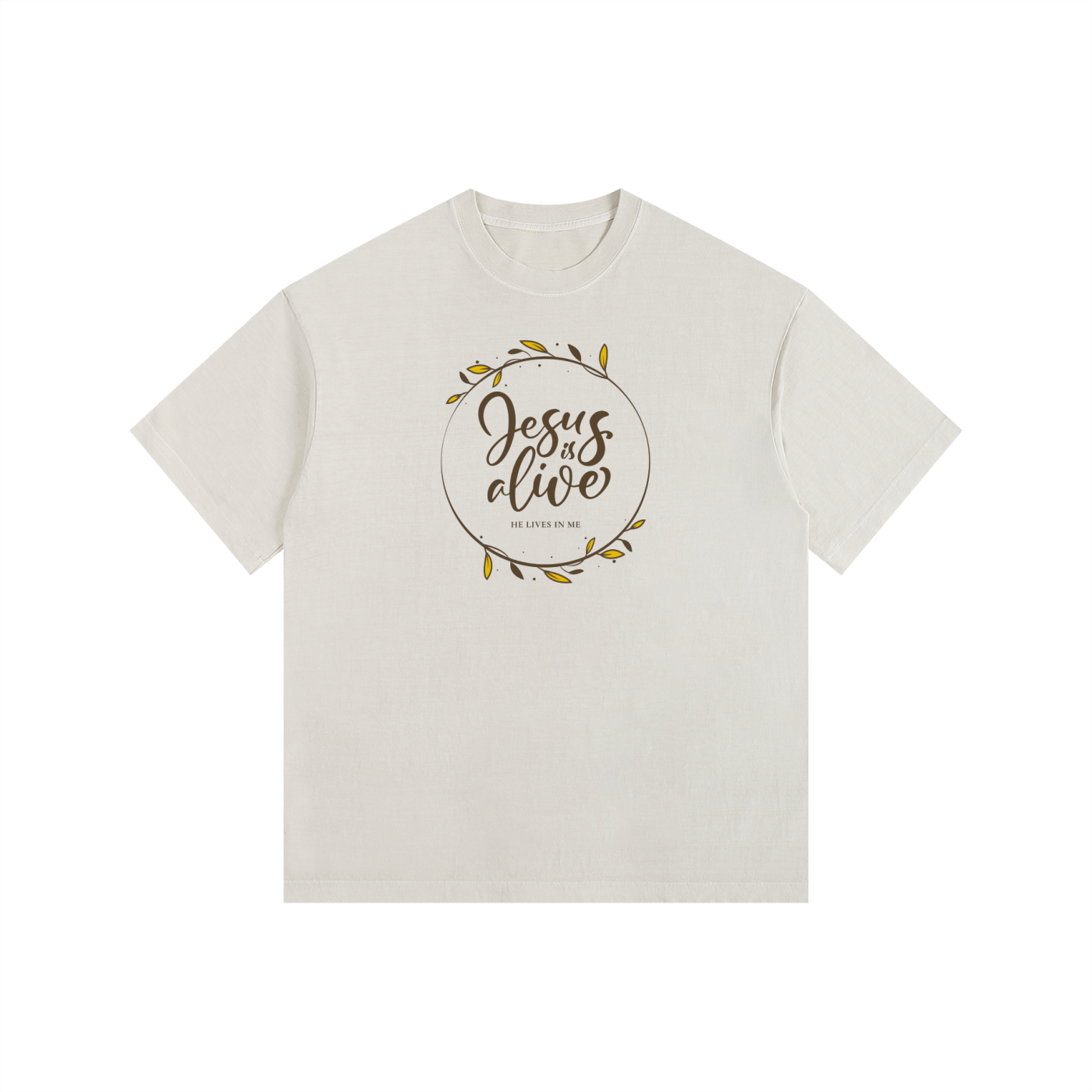Jesus is Alive | Christian Faith Inspired Vintage Washed Oversized Cotton T-Shirt