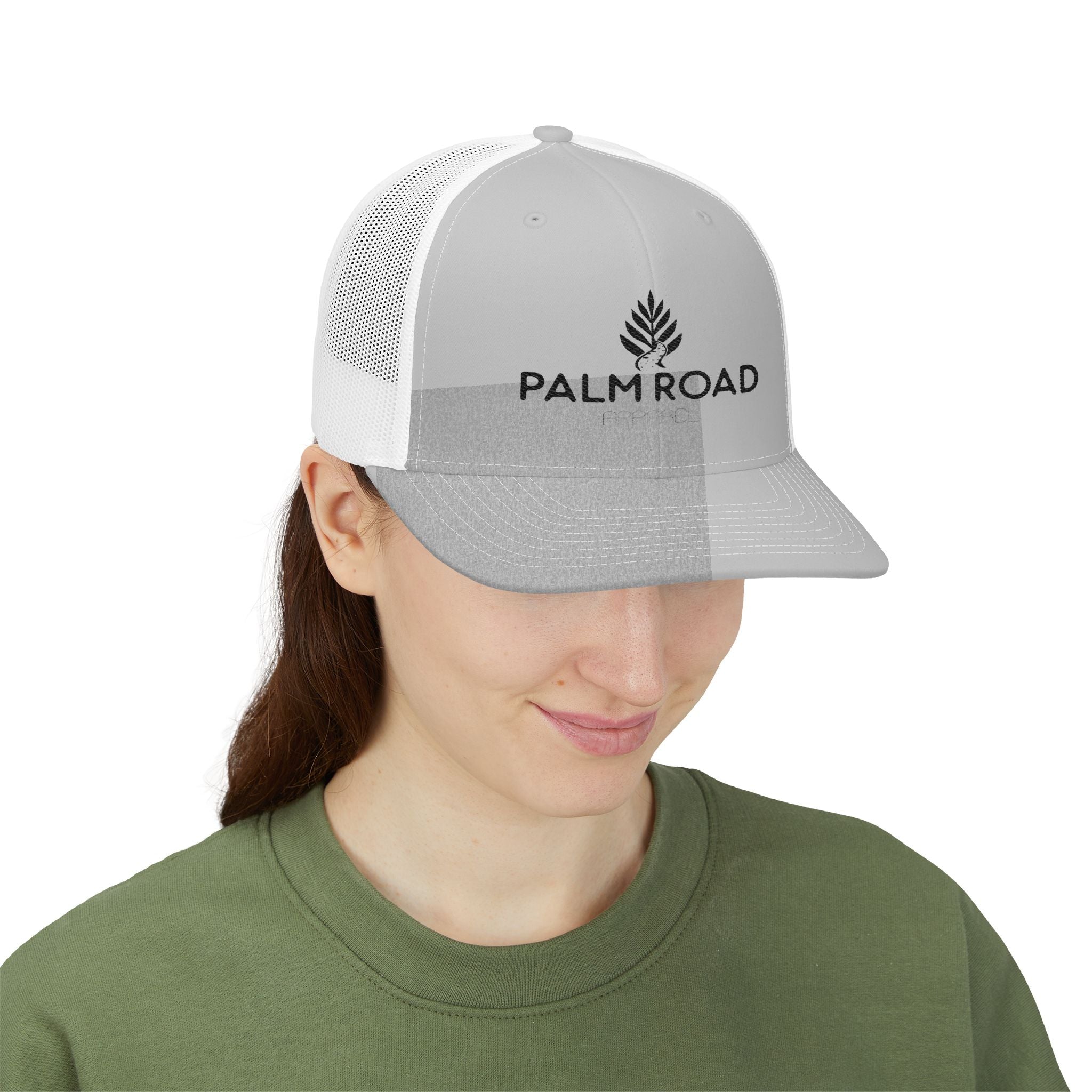 Embroidered Palm Road Snapback Trucker Hat