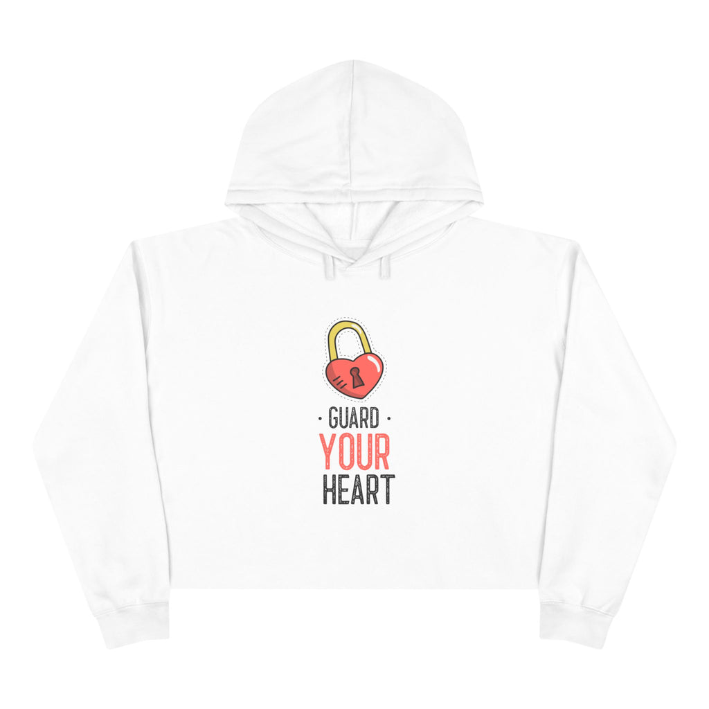 Guard Your Heart Crop Hoodie | Lock & Heart Graphic Pullover