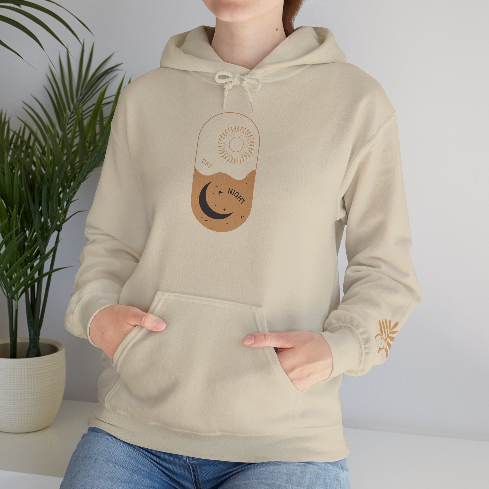Day One Stuff| Minimal Sun and Moon Graphic Hoodie