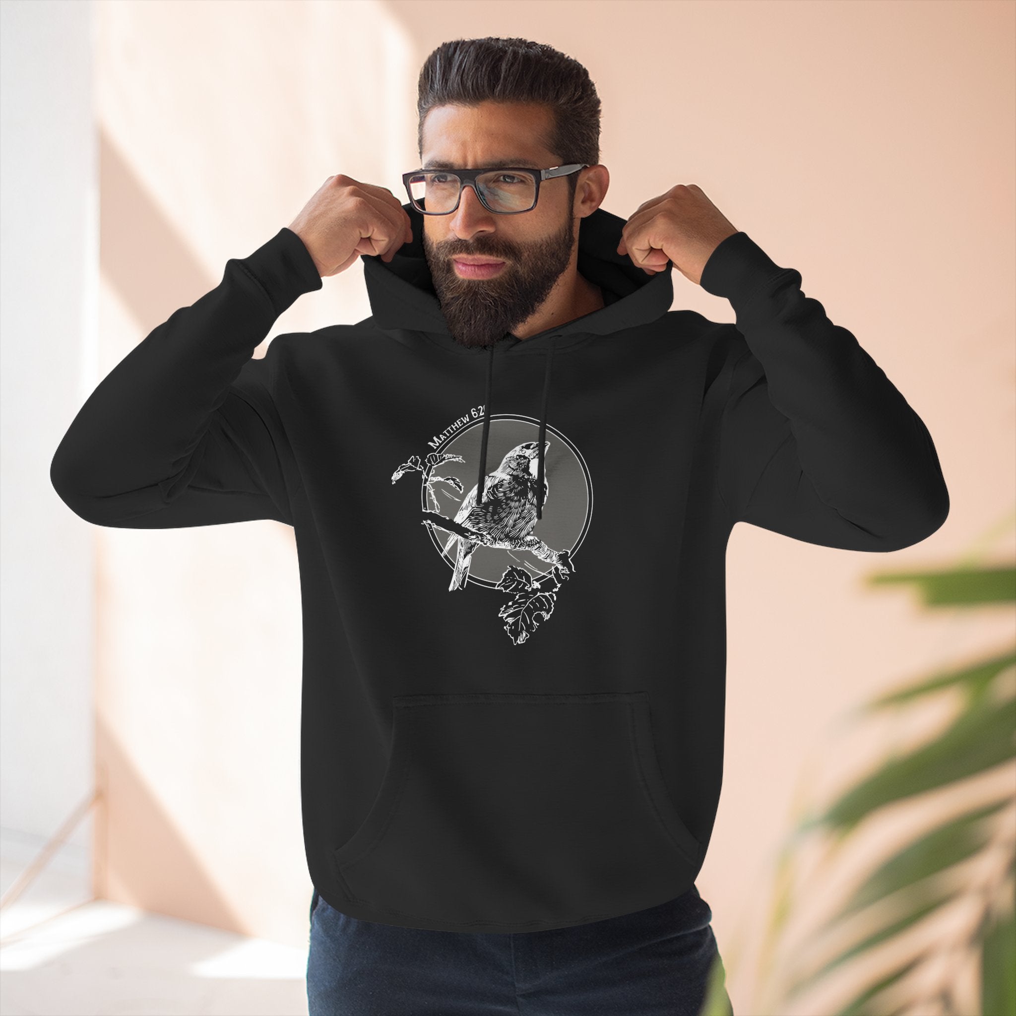 Vintage Style Bird Illustration Hoodie | Matthew 6:26