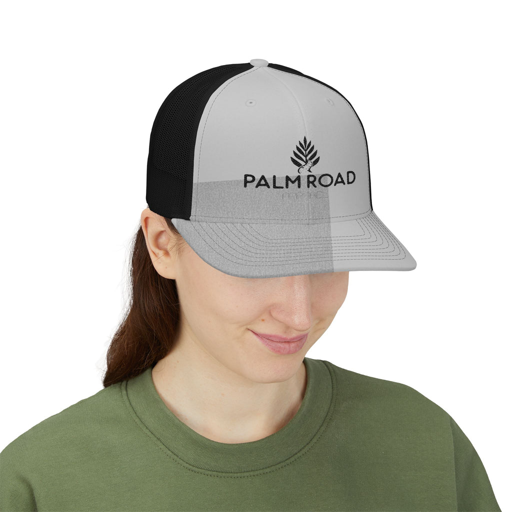 Embroidered Palm Road Snapback Trucker Hat