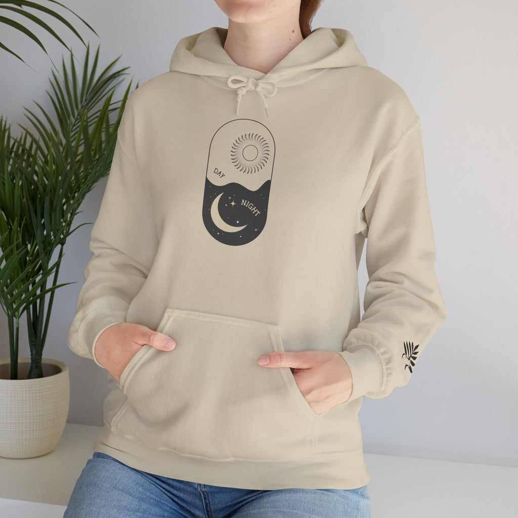 Day One Stuff| Minimal Sun and Moon Graphic Hoodie