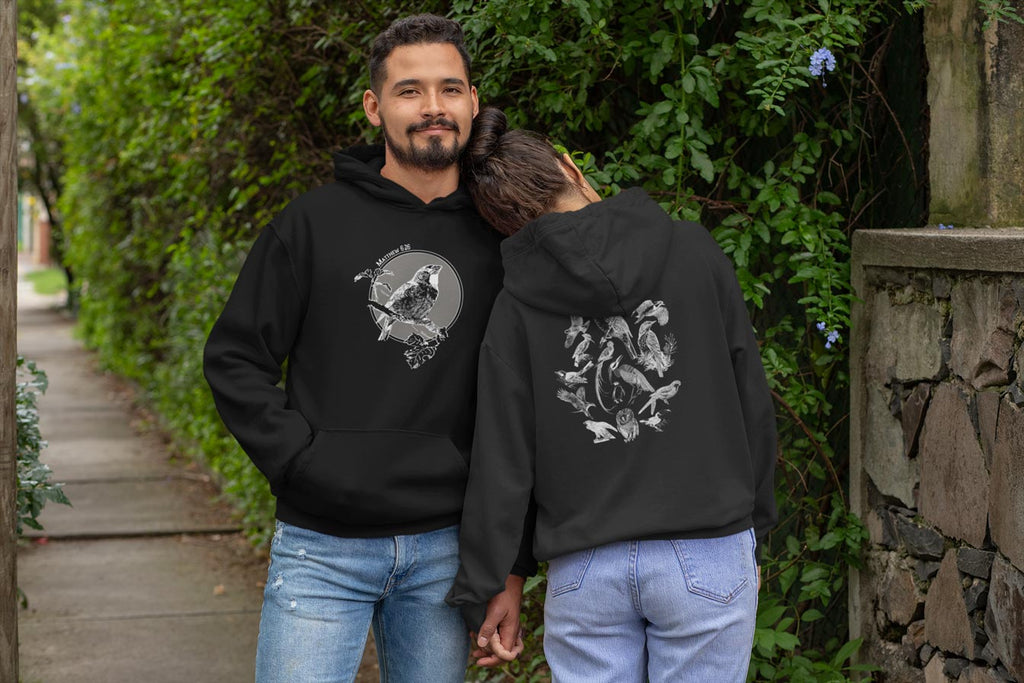 Vintage Style Bird Illustration Hoodie | Matthew 6:26
