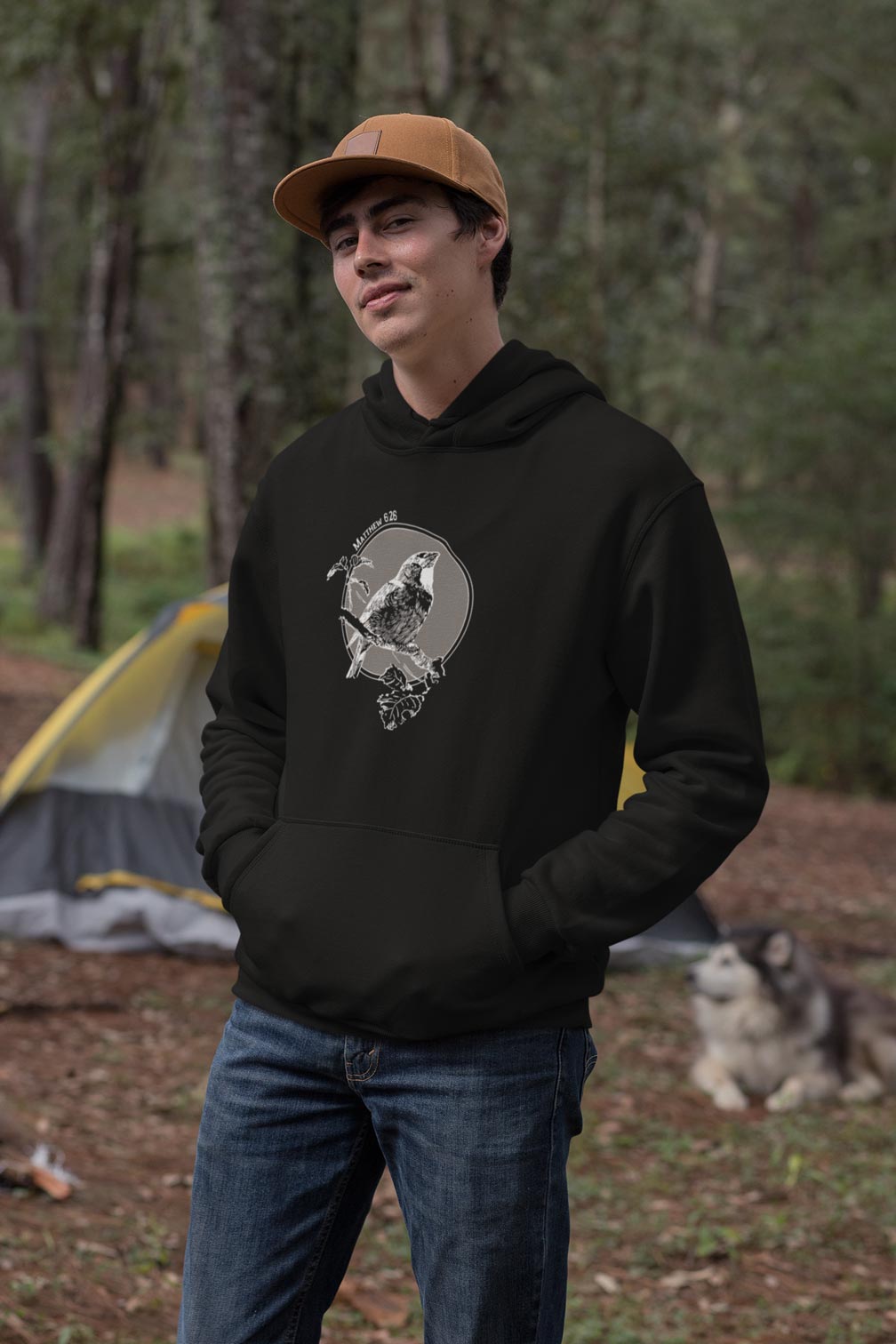 Vintage Style Bird Illustration Hoodie | Matthew 6:26