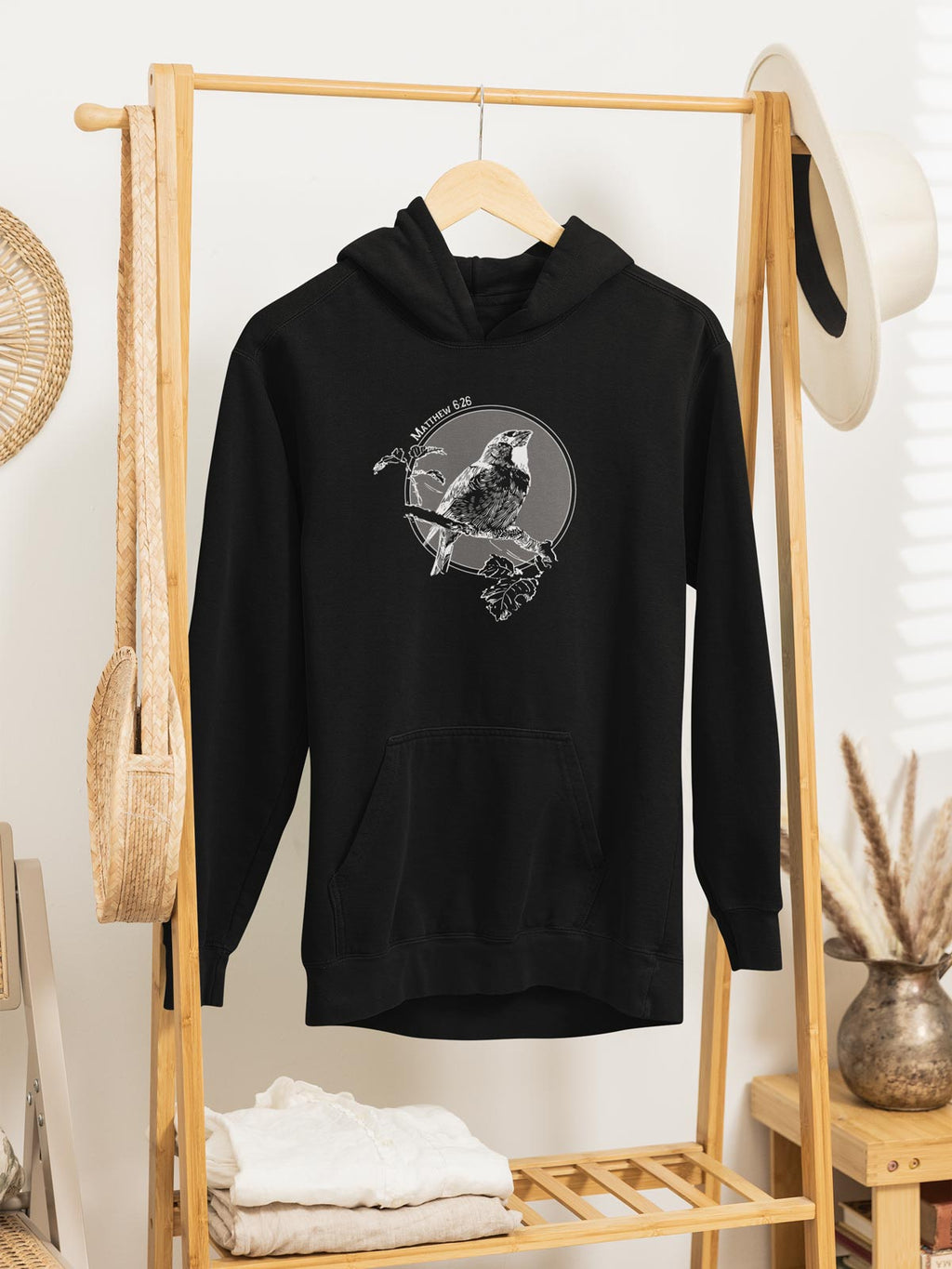 Vintage Style Bird Illustration Hoodie | Matthew 6:26