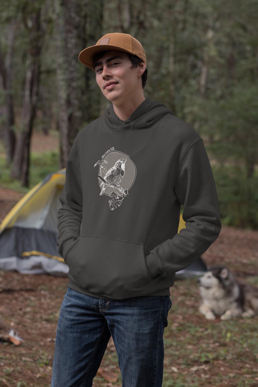 Vintage Style Bird Illustration Hoodie | Matthew 6:26