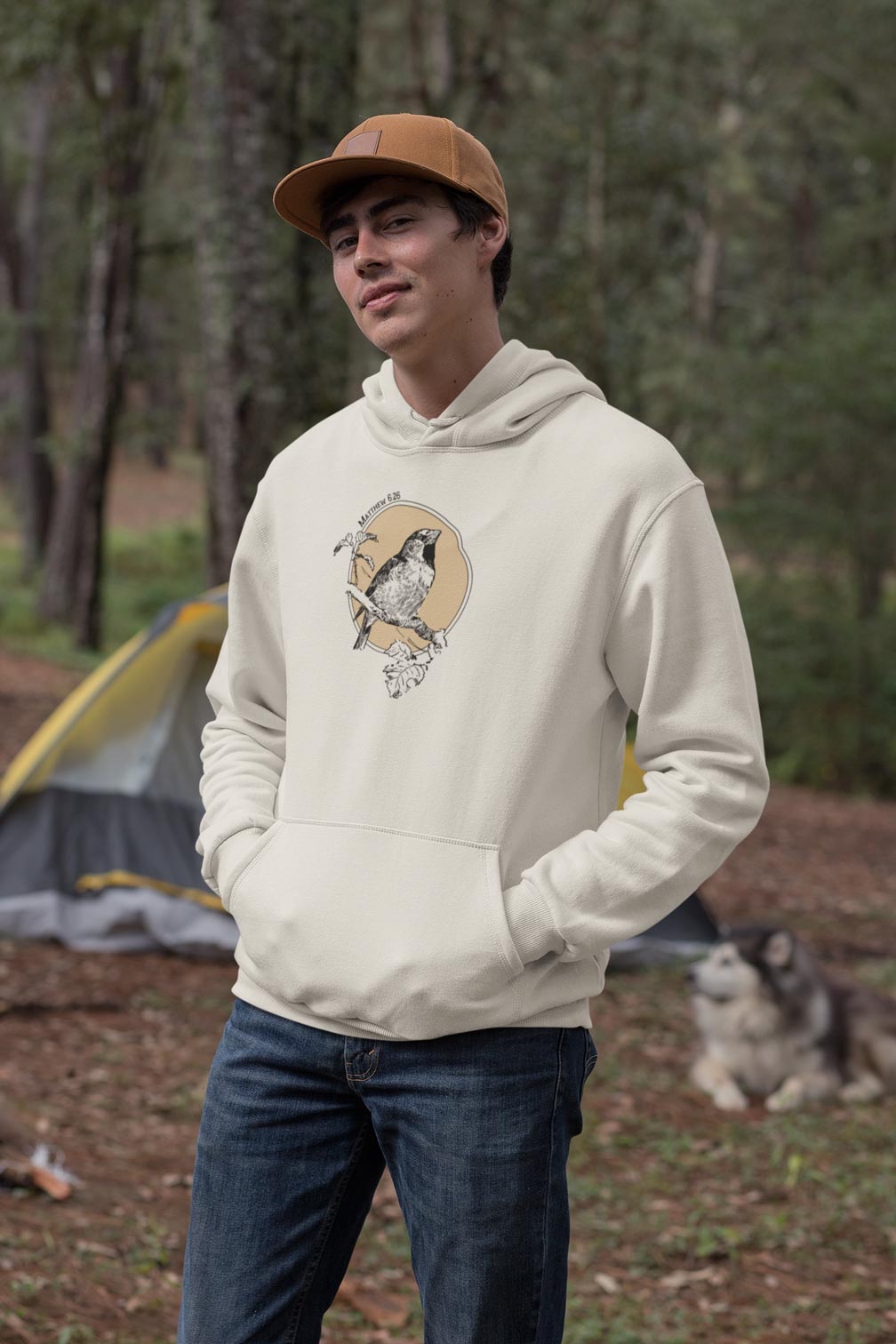 Vintage Style Bird Illustration Hoodie | Matthew 6:26