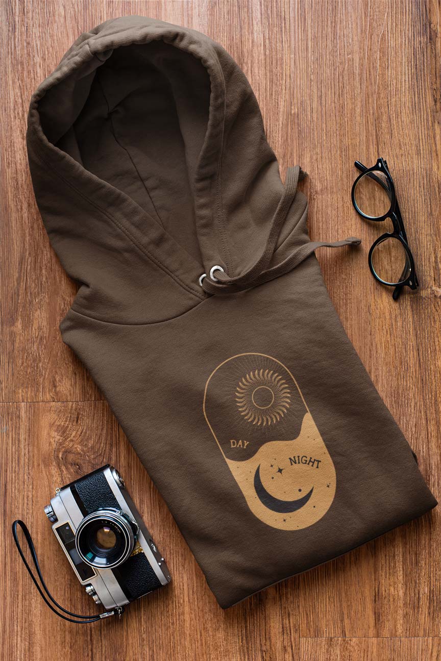 Day One Stuff| Minimal Sun and Moon Graphic Hoodie