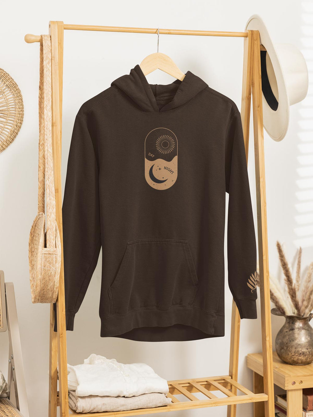 Day One Stuff| Minimal Sun and Moon Graphic Hoodie