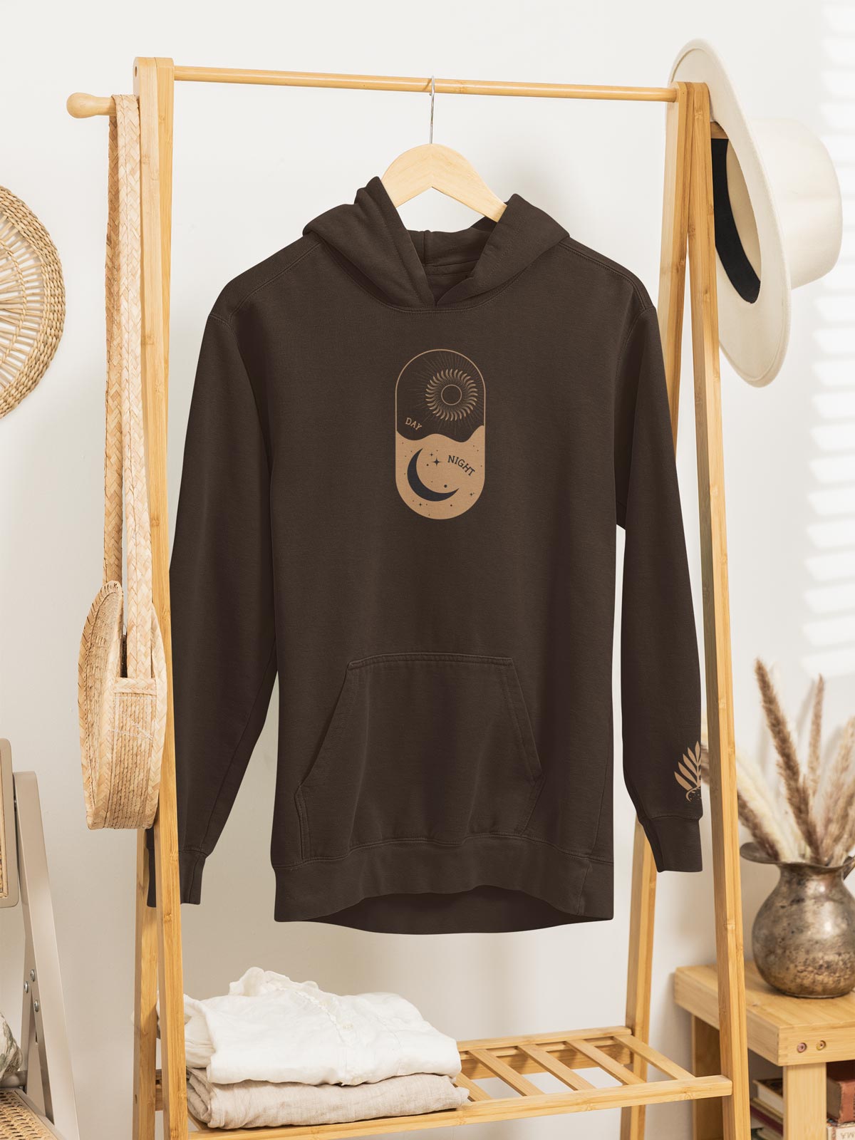 Day One Stuff| Minimal Sun and Moon Graphic Hoodie