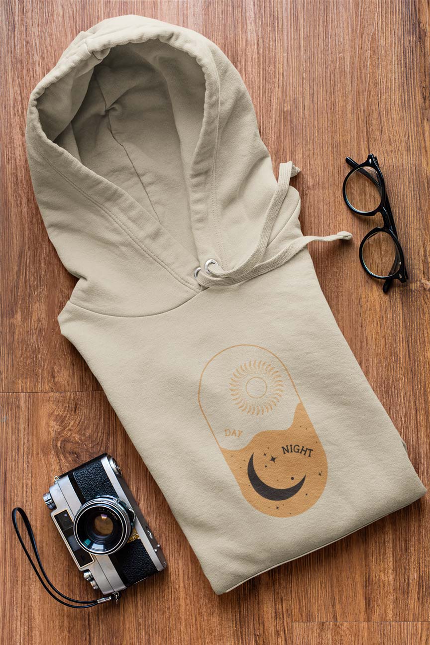 Day One Stuff| Minimal Sun and Moon Graphic Hoodie