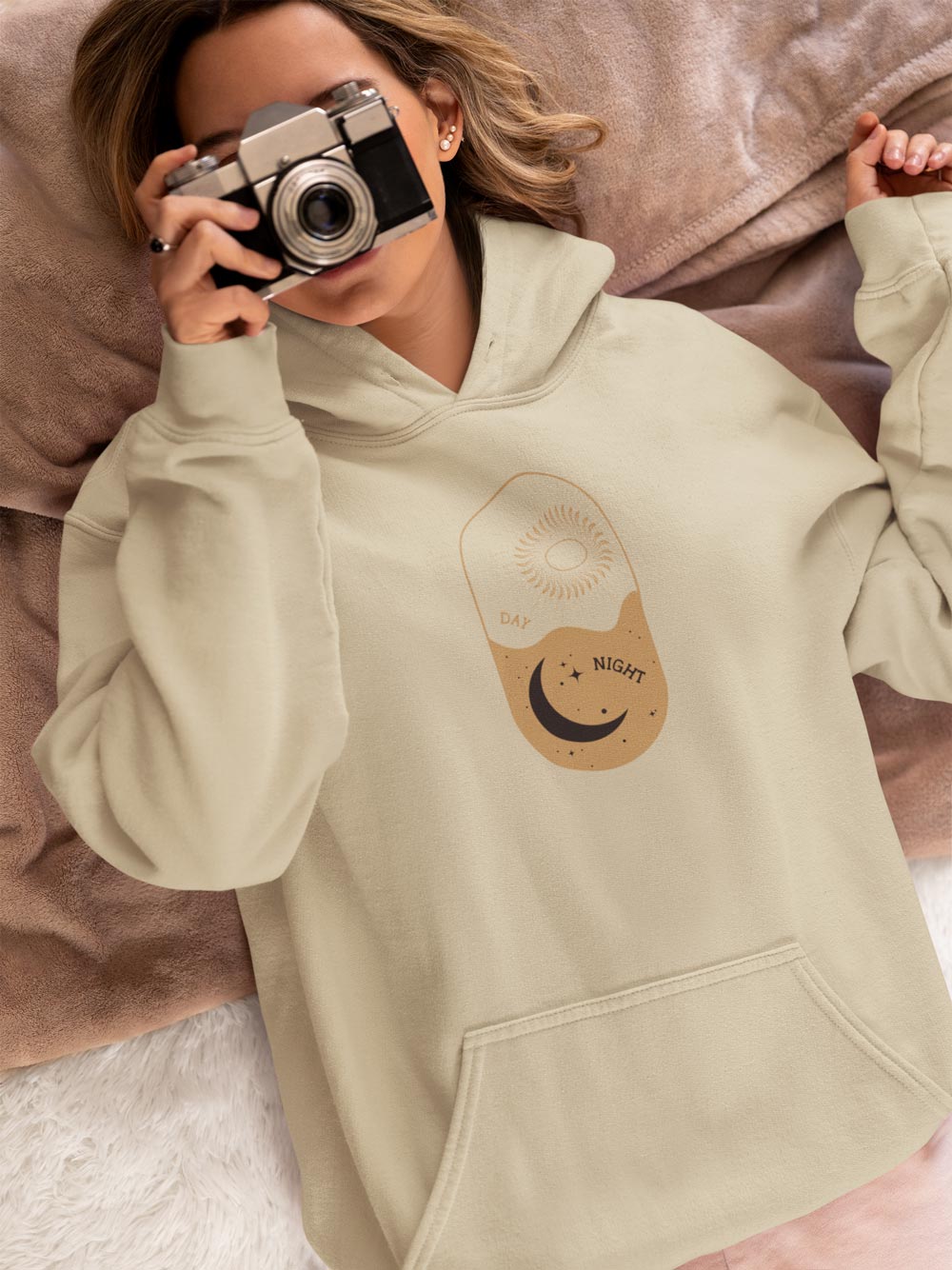 Day One Stuff| Minimal Sun and Moon Graphic Hoodie