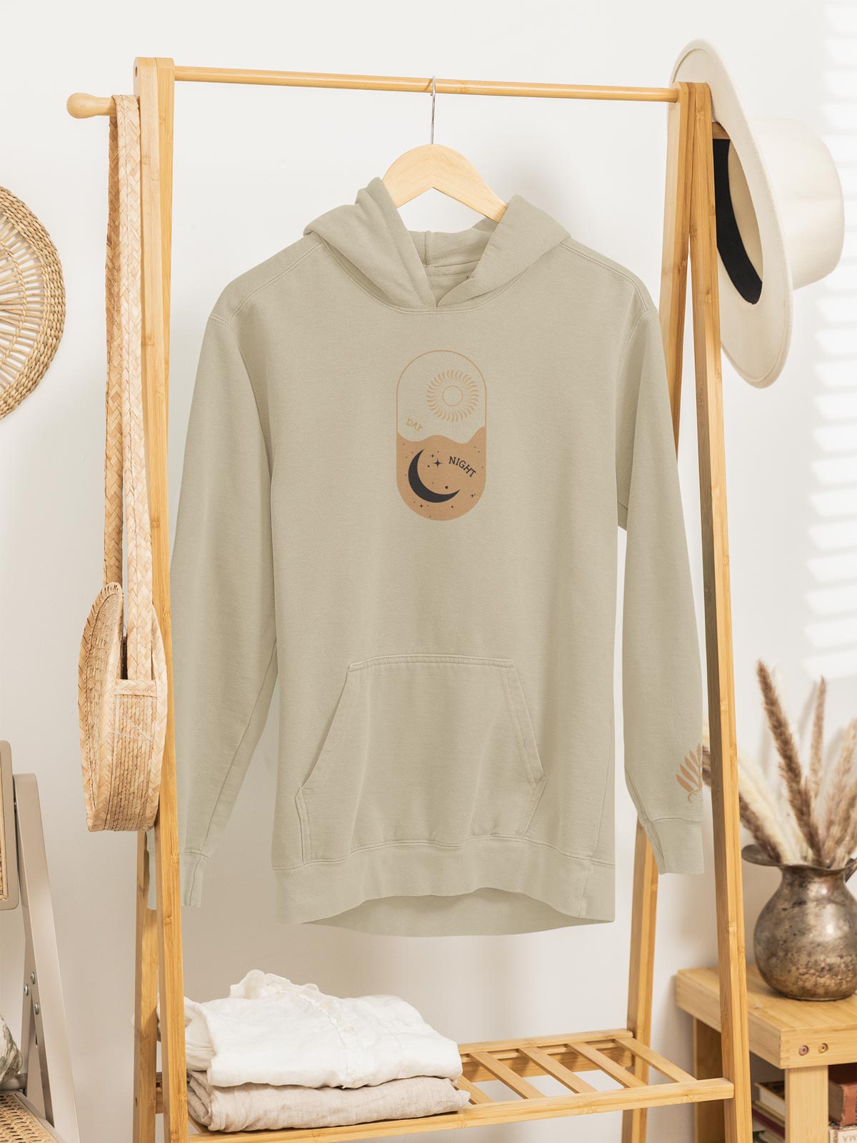 Day One Stuff| Minimal Sun and Moon Graphic Hoodie