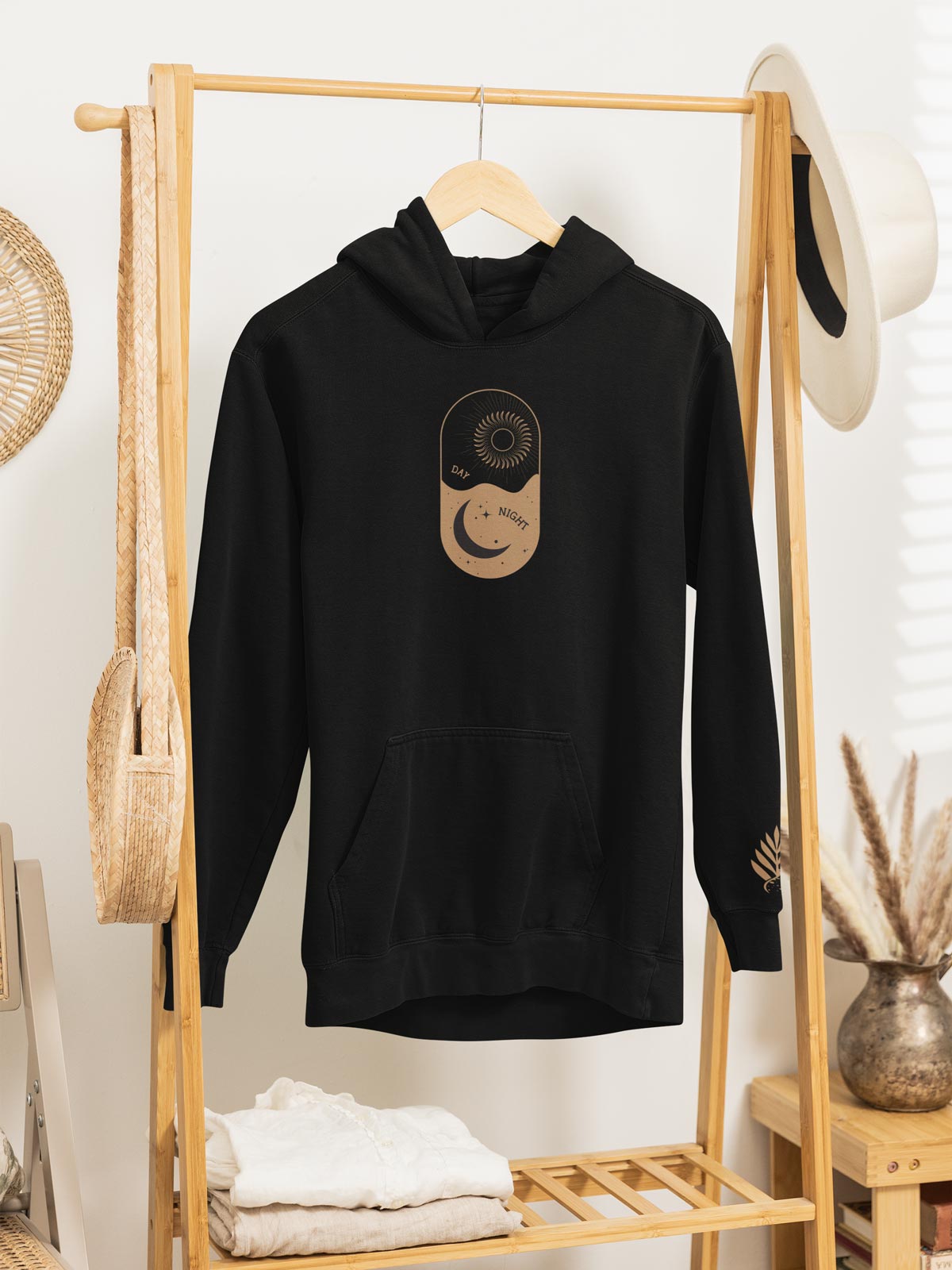 Day One Stuff| Minimal Sun and Moon Graphic Hoodie