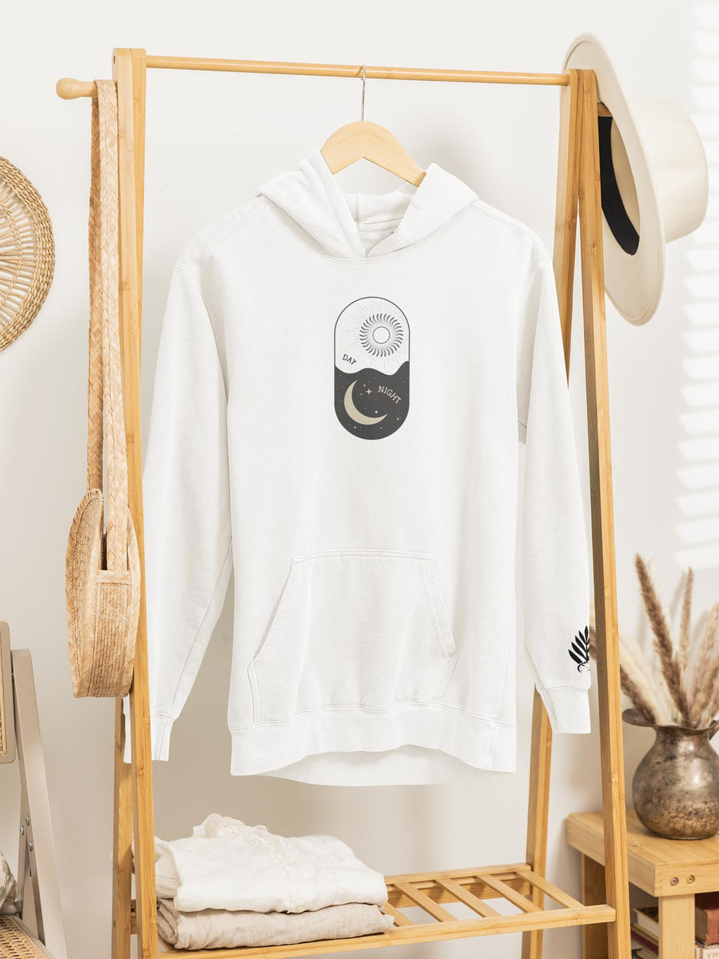 Day One Stuff| Minimal Sun and Moon Graphic Hoodie