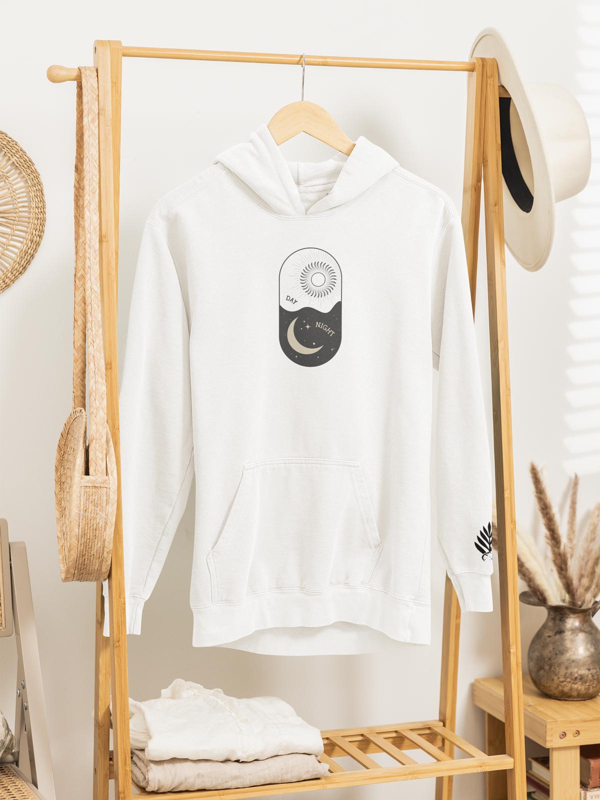 Day One Stuff| Minimal Sun and Moon Graphic Hoodie