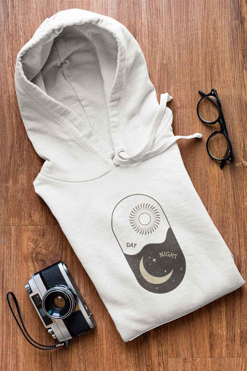 Day One Stuff| Minimal Sun and Moon Graphic Hoodie