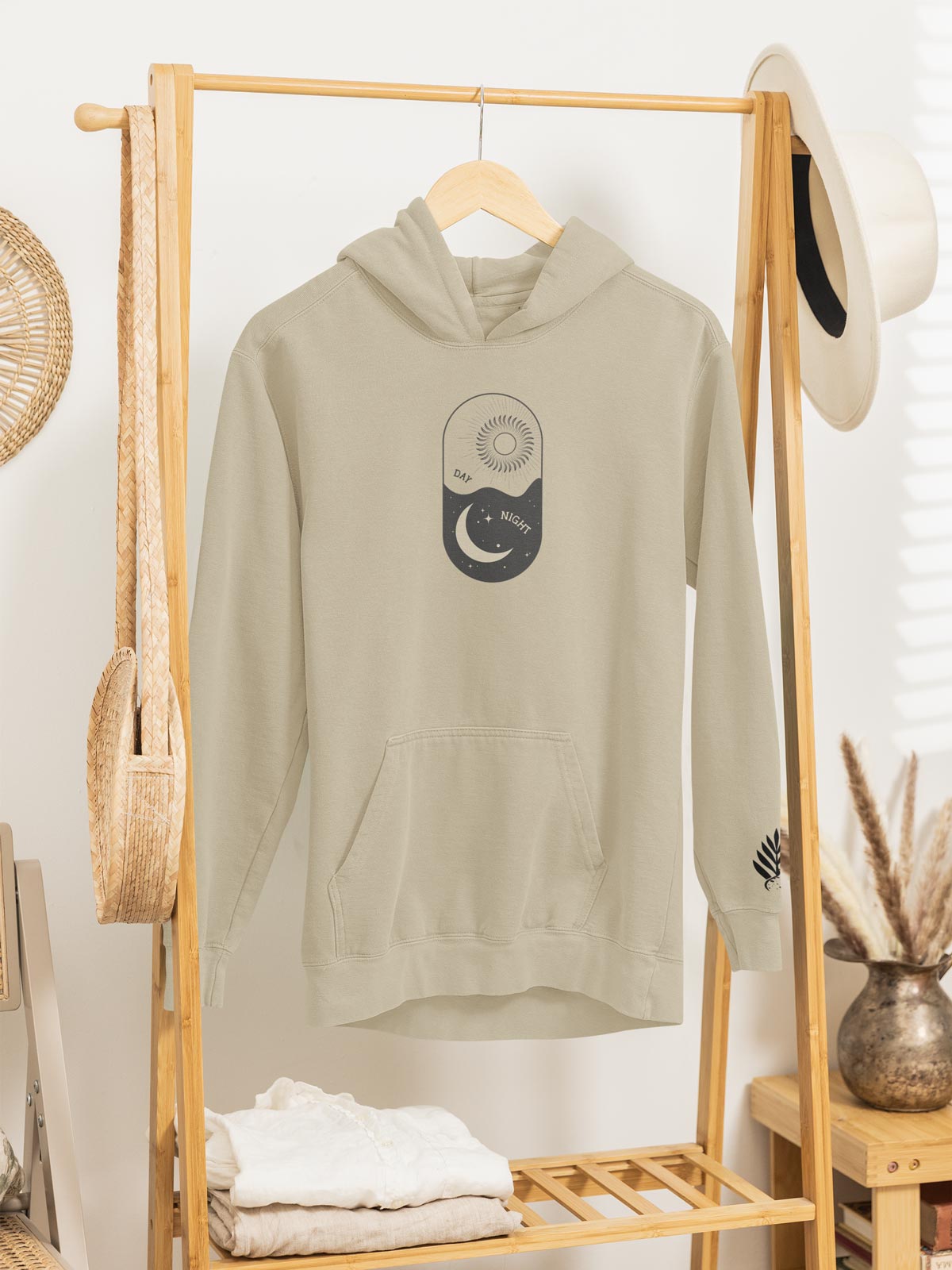 Day One Stuff| Minimal Sun and Moon Graphic Hoodie