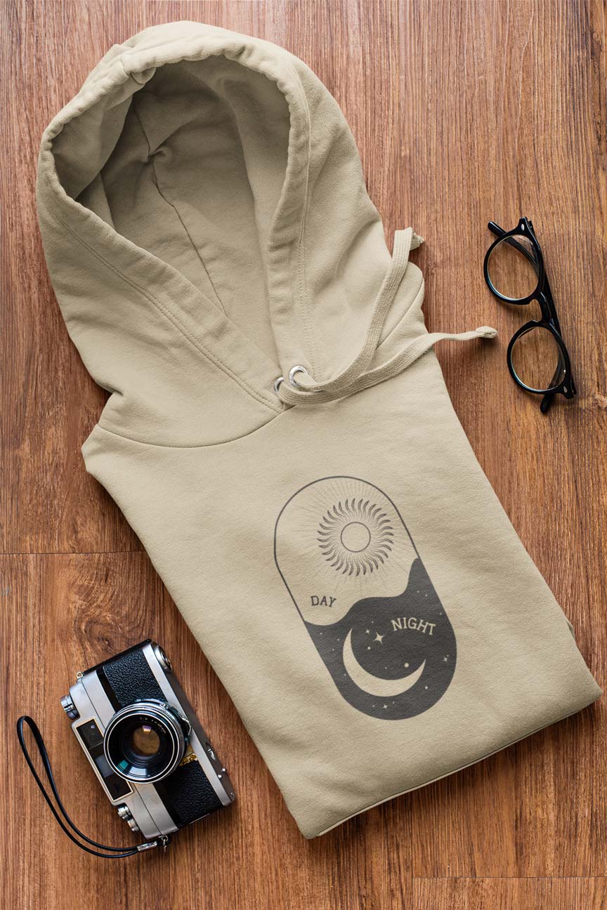 Day One Stuff| Minimal Sun and Moon Graphic Hoodie