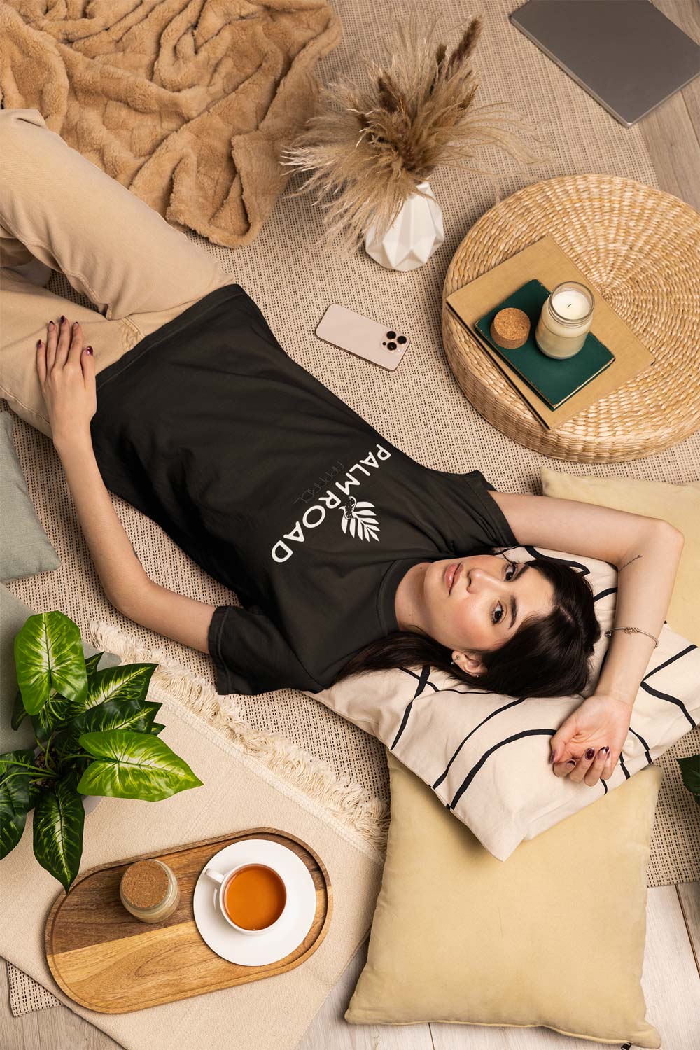 Palm Road Logo T-Shirt | White Print