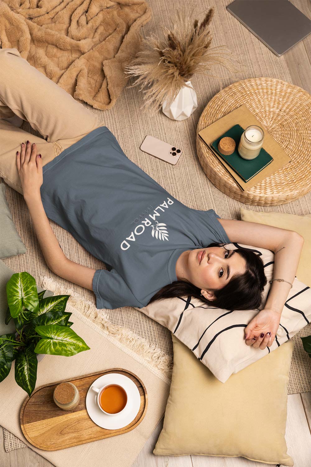 Palm Road Logo T-Shirt | White Print