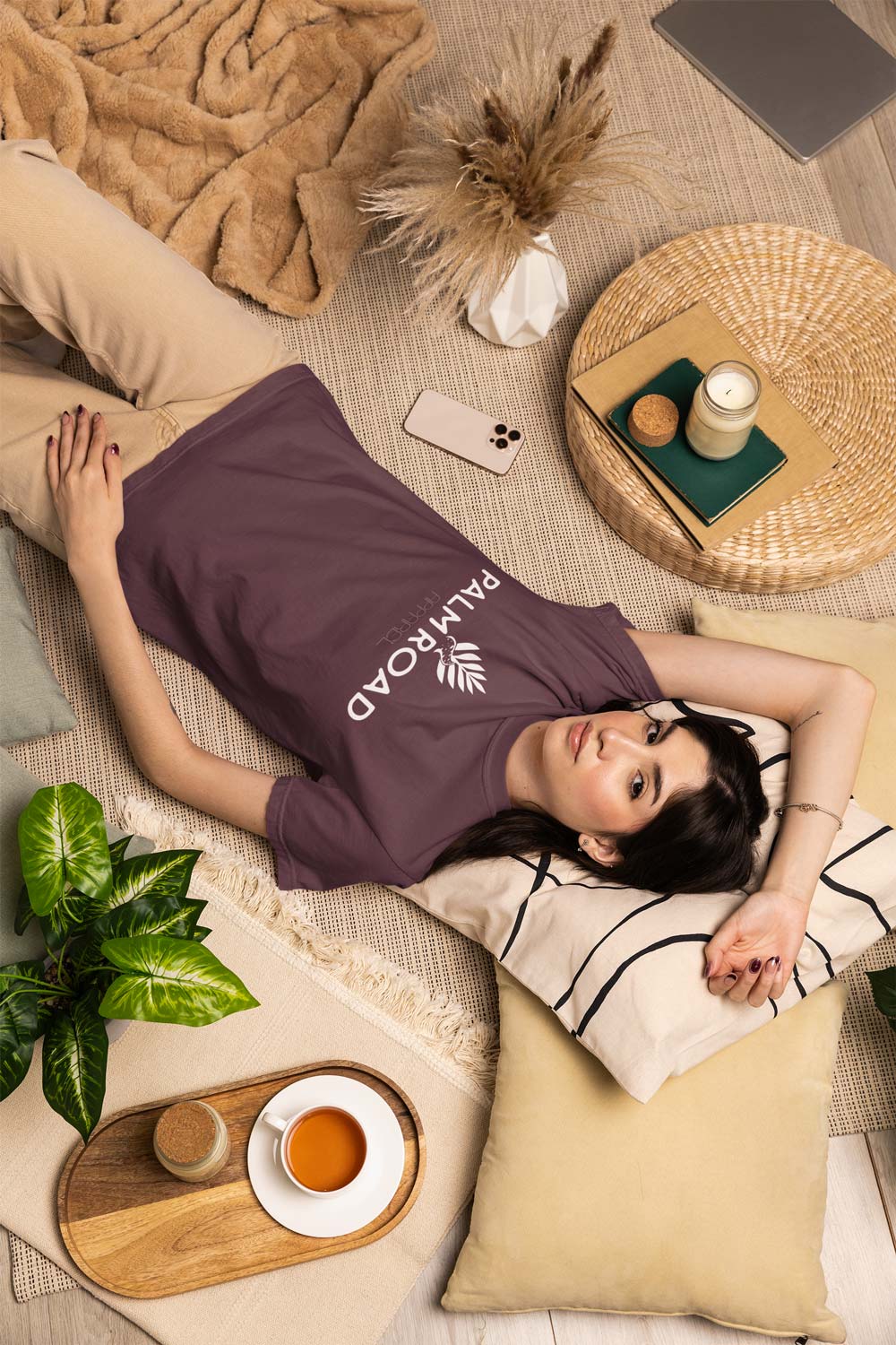 Palm Road Logo T-Shirt | White Print