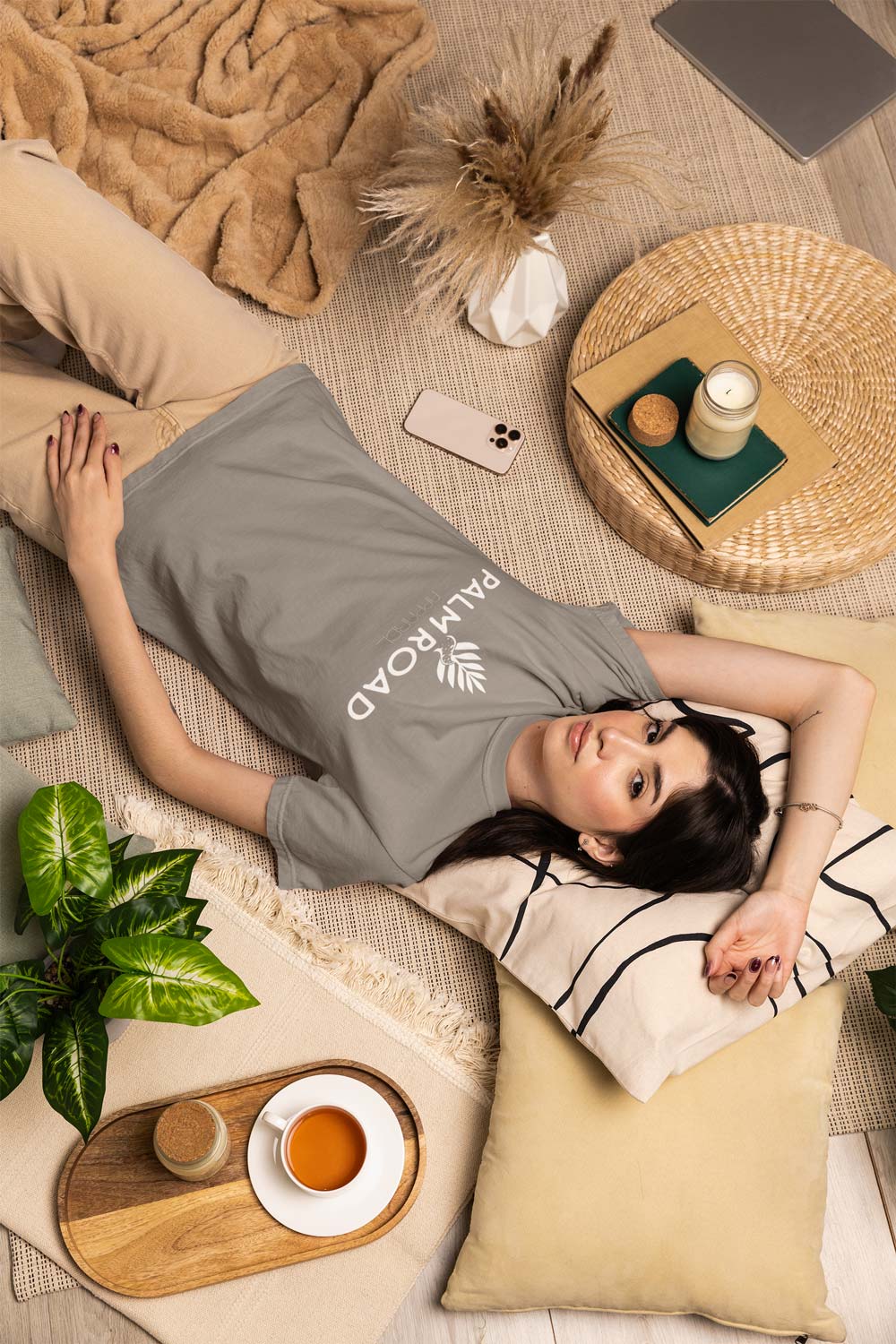 Palm Road Logo T-Shirt | White Print