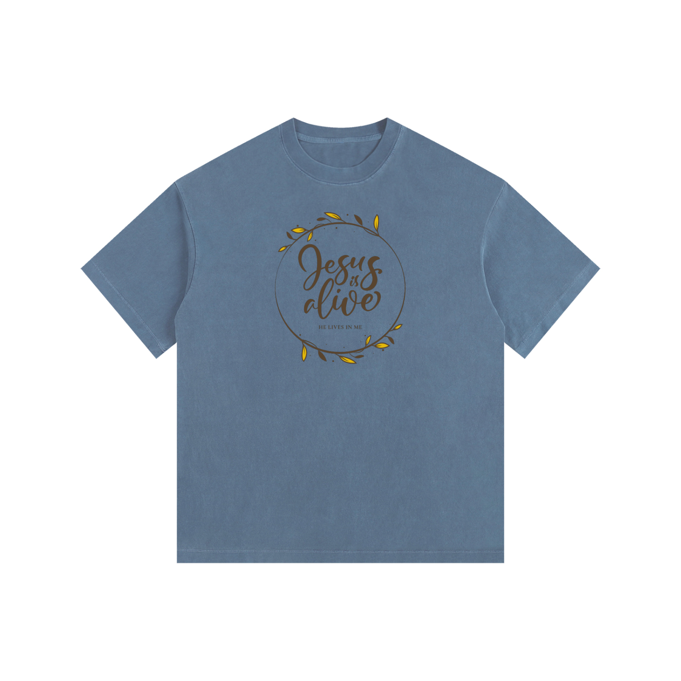 Jesus is Alive | Christian Faith Inspired Vintage Washed Oversized Cotton T-Shirt