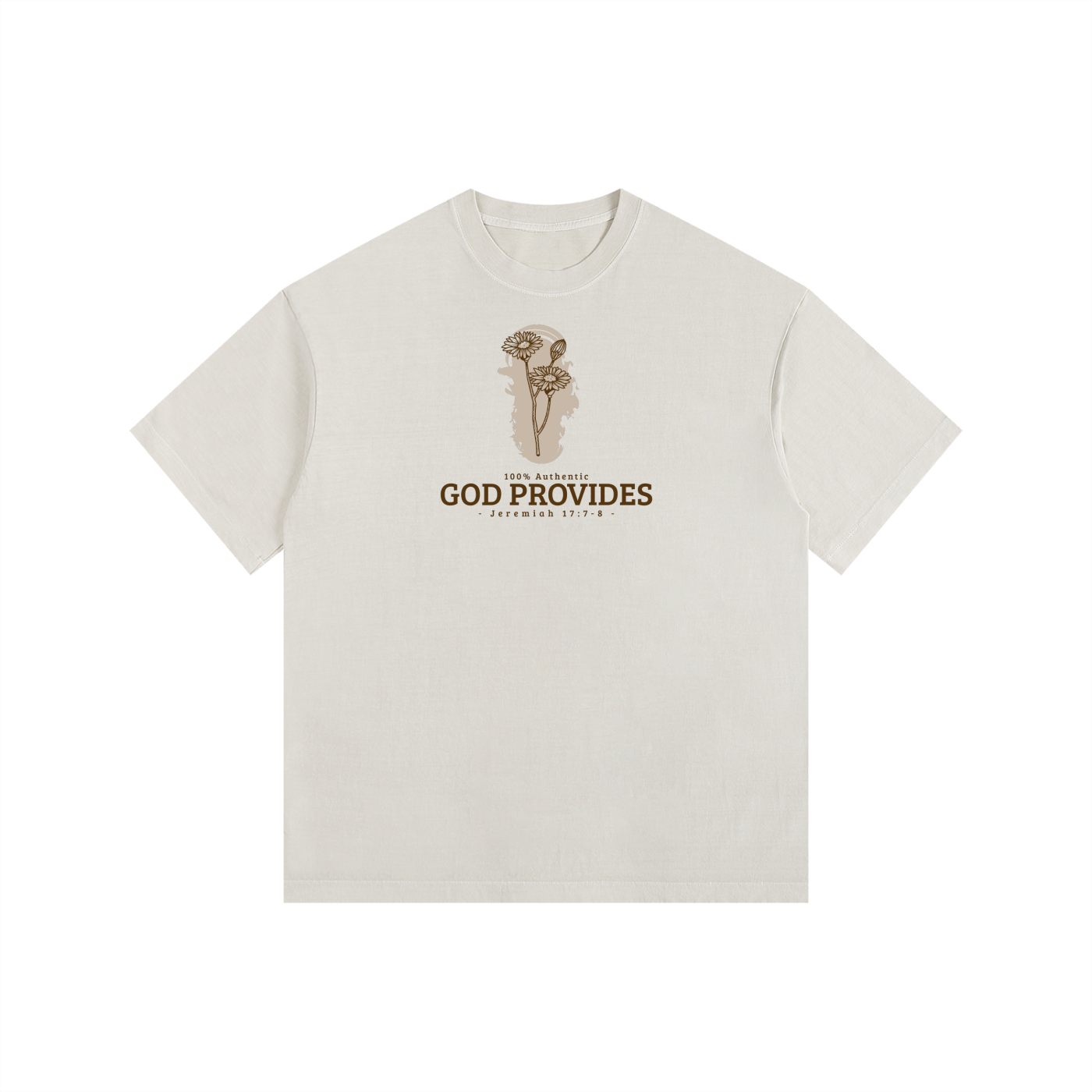 God Provides | Christian Faith Inspired Vintage Washed Oversized Cotton T-Shirt