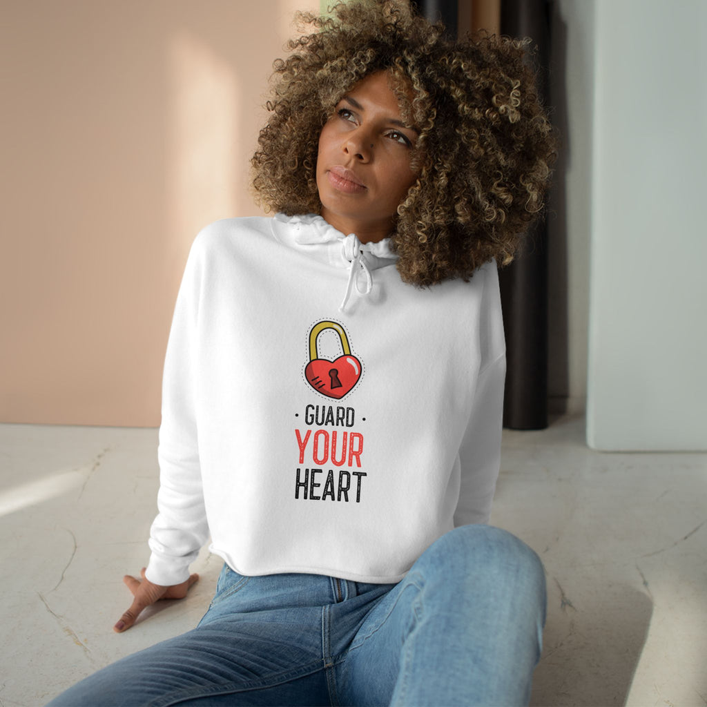 Guard Your Heart Crop Hoodie | Lock & Heart Graphic Pullover