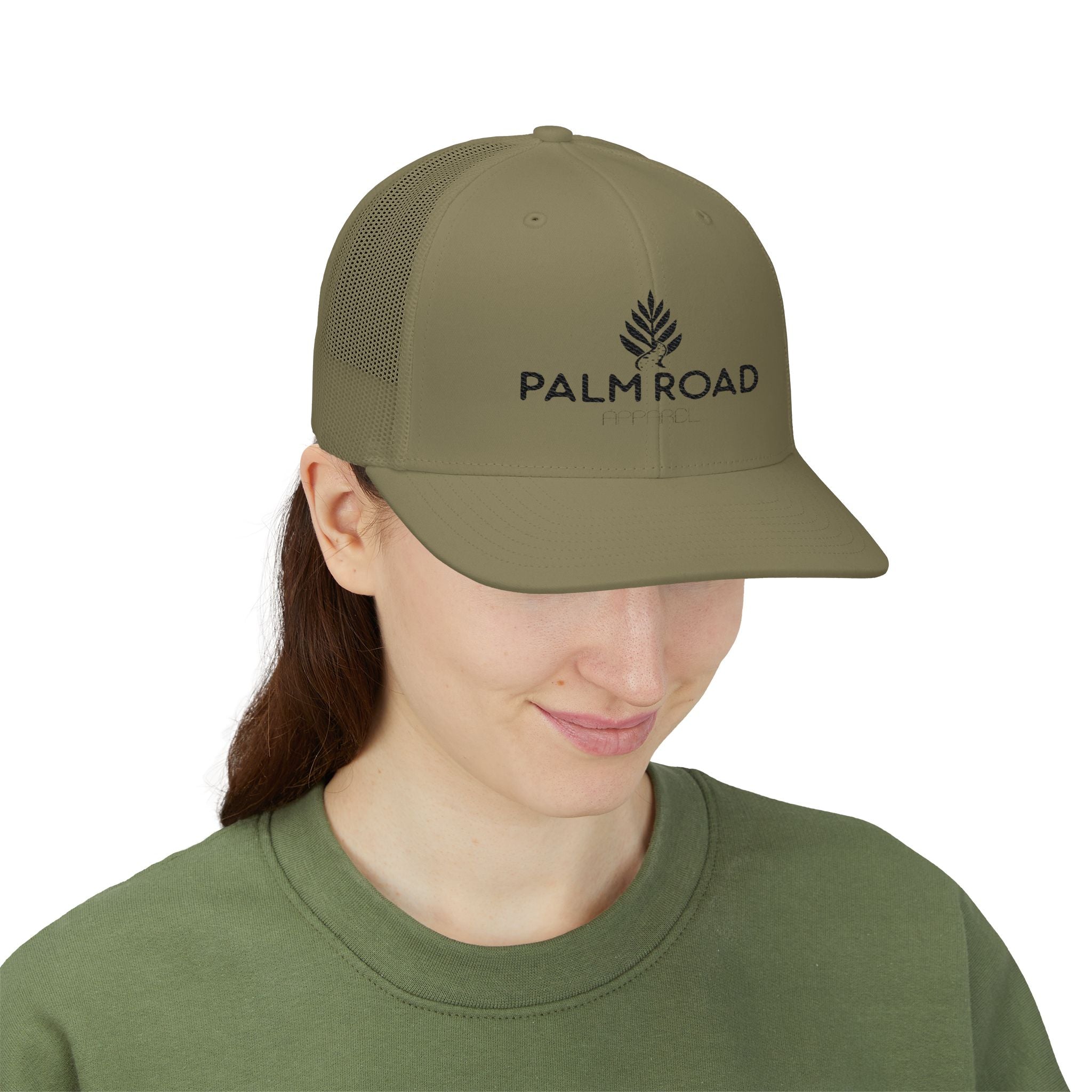 Embroidered Palm Road Snapback Trucker Hat