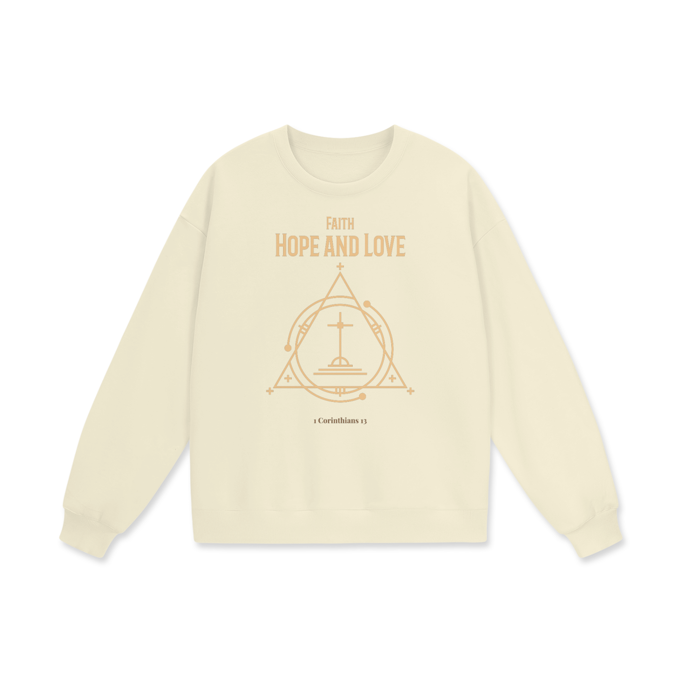 Faith Hope and Love | Christian Faith Inspired Heavyweight Drop Shoulder Sweatshirt