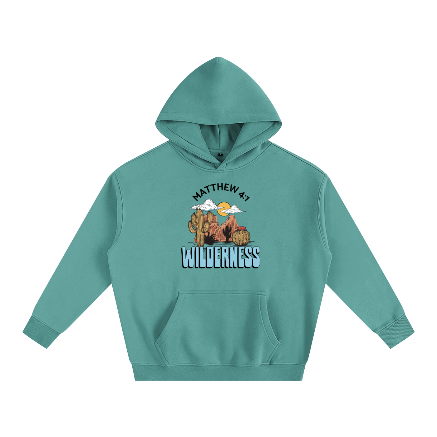 Jesus In The Wilderness | Christian Faith Inspired Oversize Fleeced Hoodie