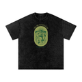 Fishers Of Men Vintage Style Badge | Christian Faith Inspired Snow Washed Oversized Cotton T-Shirt