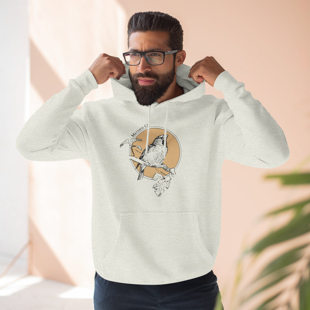 Vintage Style Bird Illustration Hoodie | Matthew 6:26