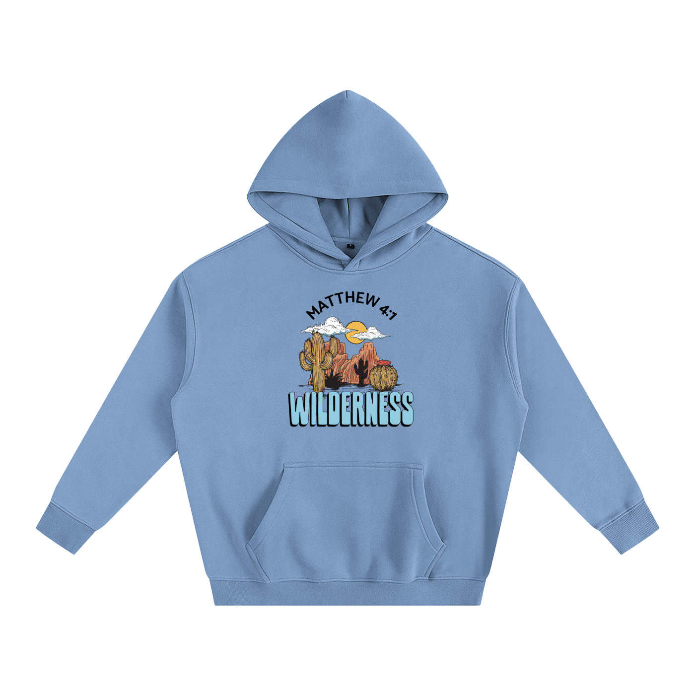 Jesus In The Wilderness | Christian Faith Inspired Oversize Fleeced Hoodie