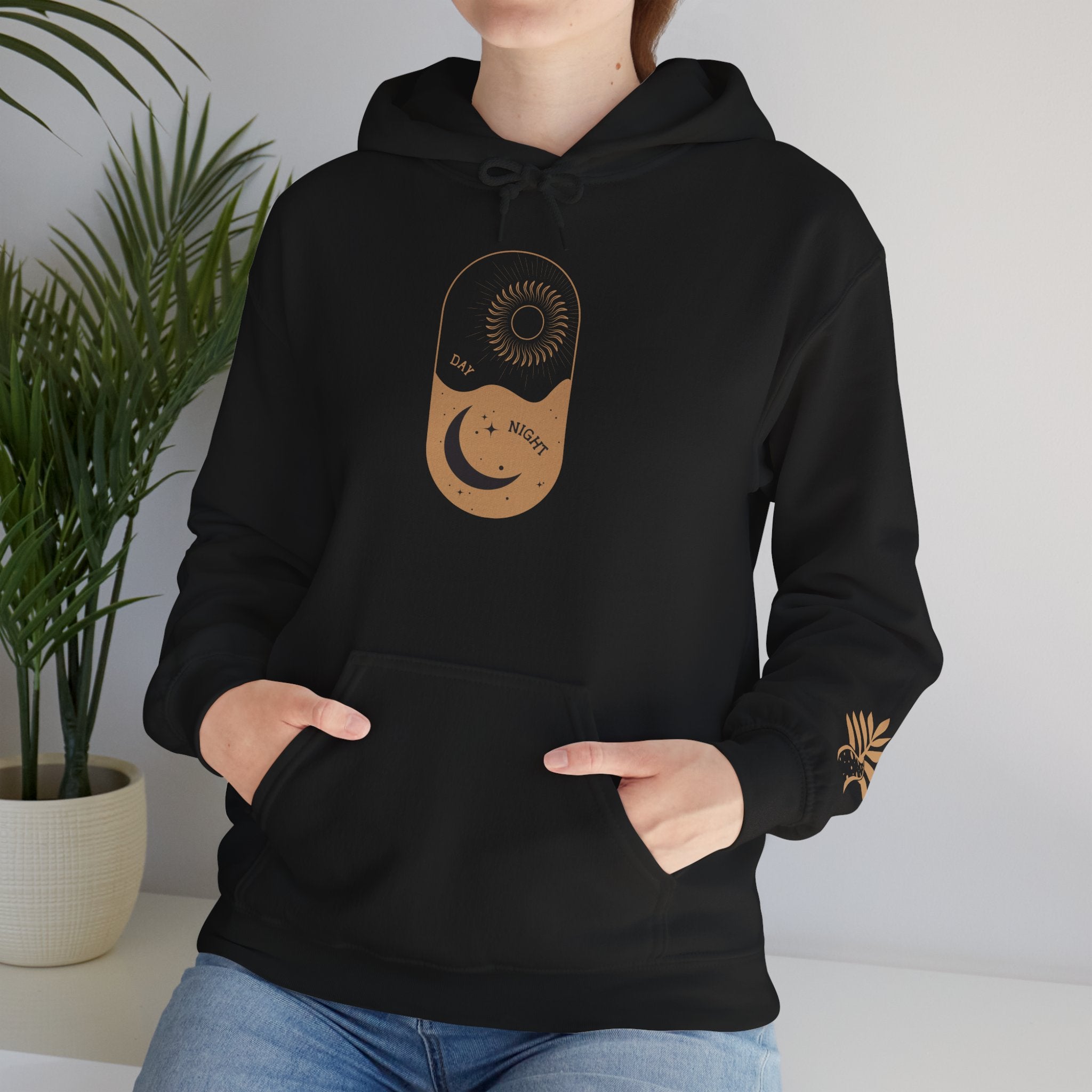 Day One Stuff| Minimal Sun and Moon Graphic Hoodie