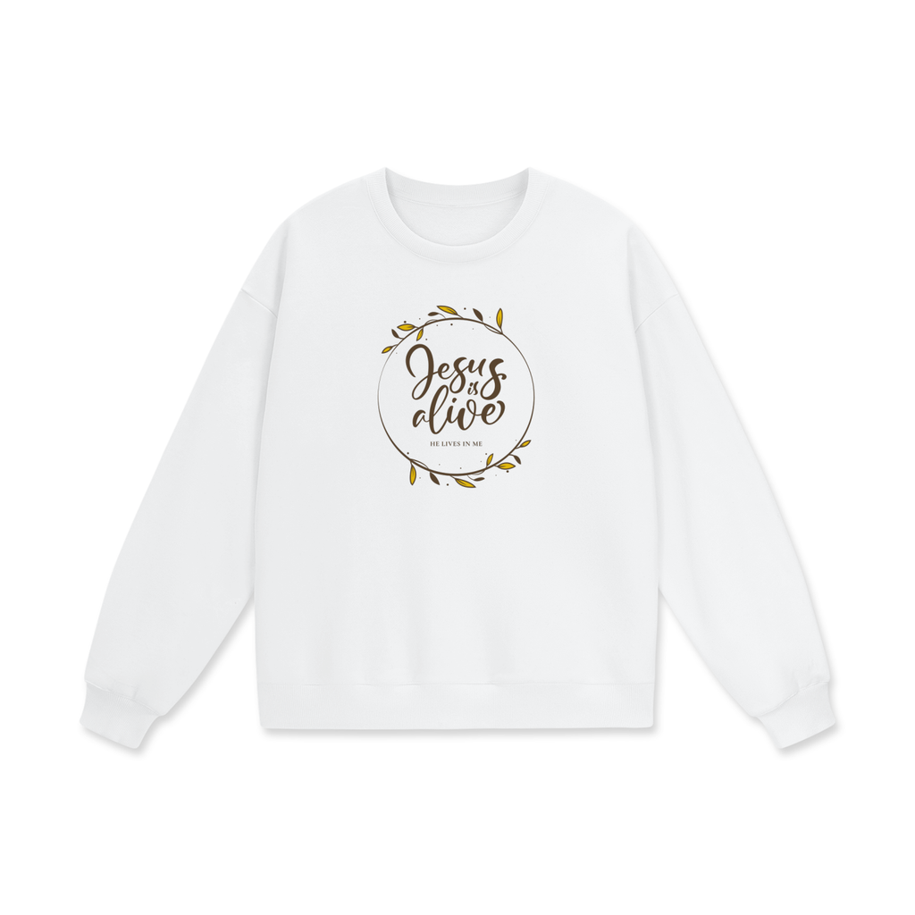 Jesus is Alive | Christian Faith Inspired Heavyweight Drop Shoulder Sweatshirt