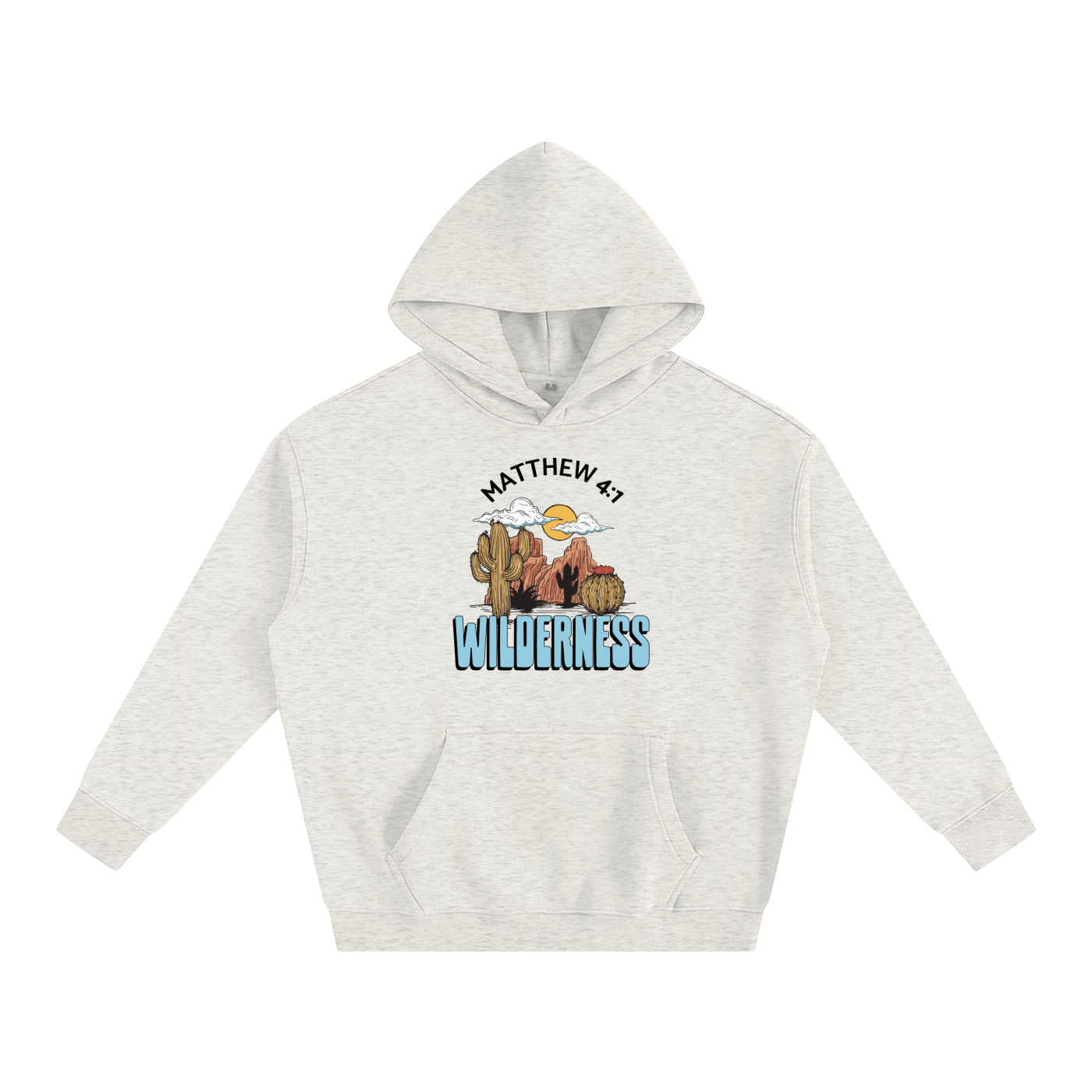 Jesus In The Wilderness | Christian Faith Inspired Oversize Fleeced Hoodie