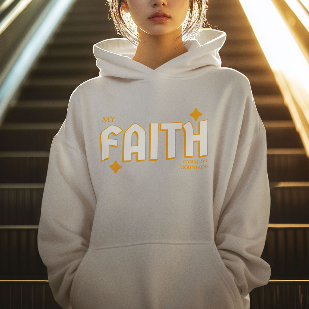 My Faith Can Move Mountains | Christian Faith Inspired Oversize Fleeced Hoodie