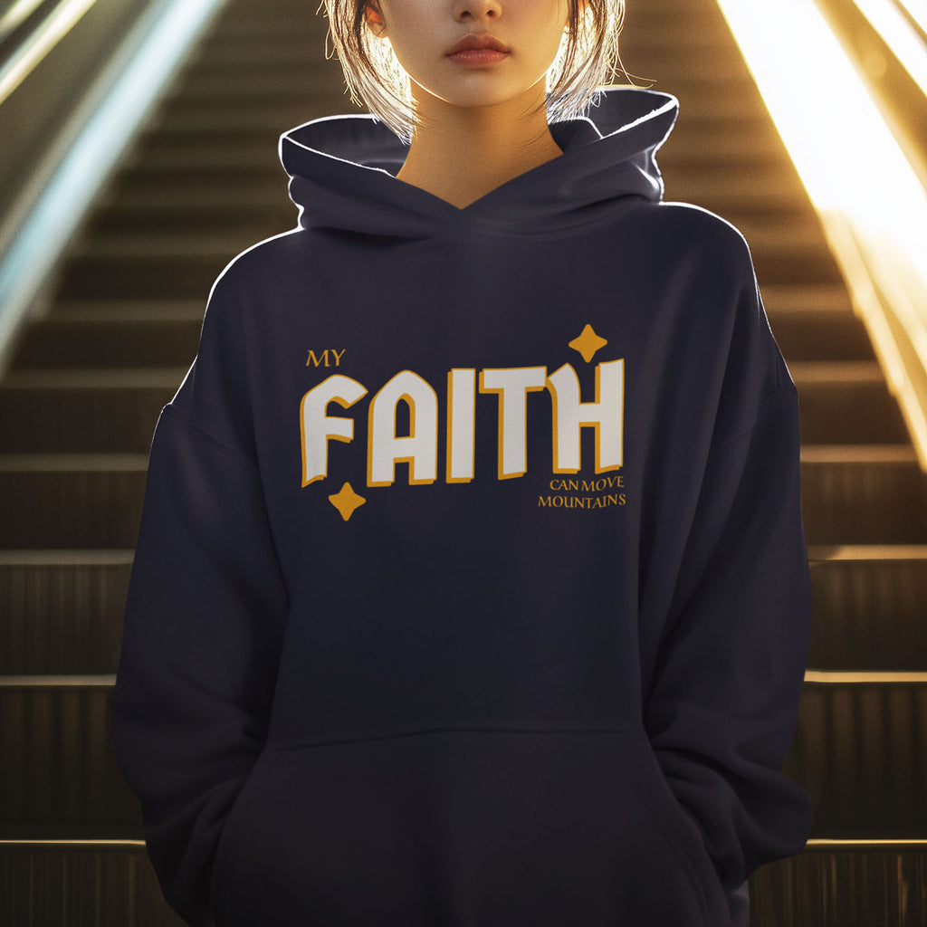 My Faith Can Move Mountains | Christian Faith Inspired Oversize Fleeced Hoodie