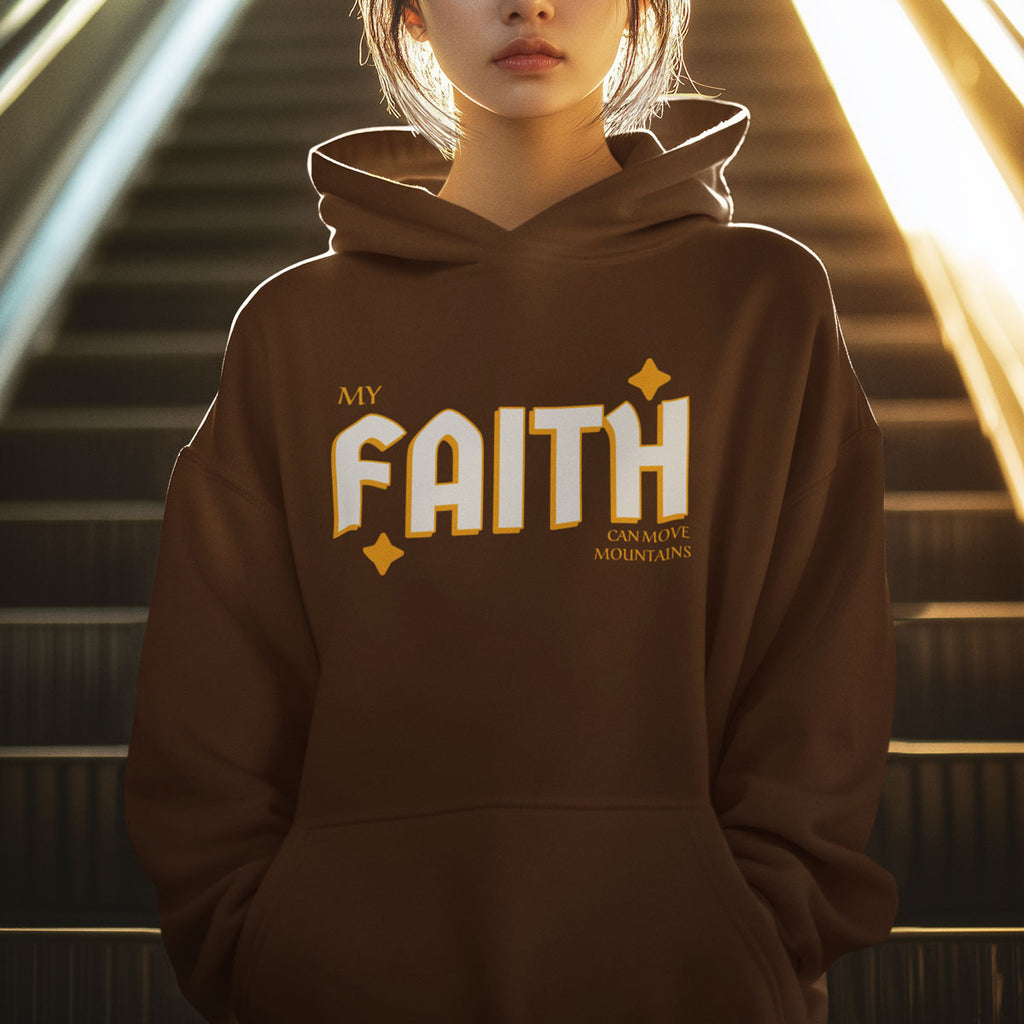 My Faith Can Move Mountains | Christian Faith Inspired Oversize Fleeced Hoodie