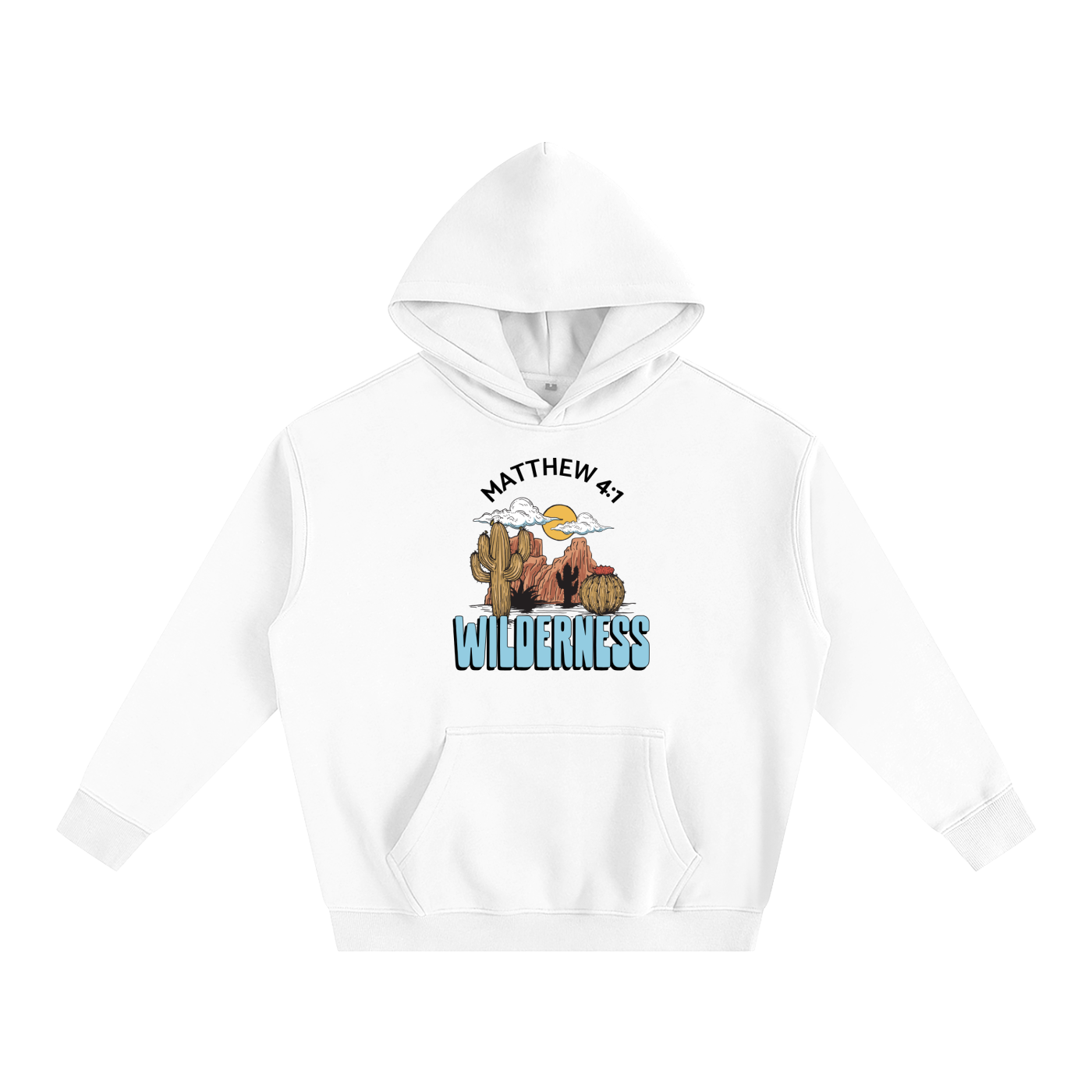 Jesus In The Wilderness | Christian Faith Inspired Oversize Fleeced Hoodie