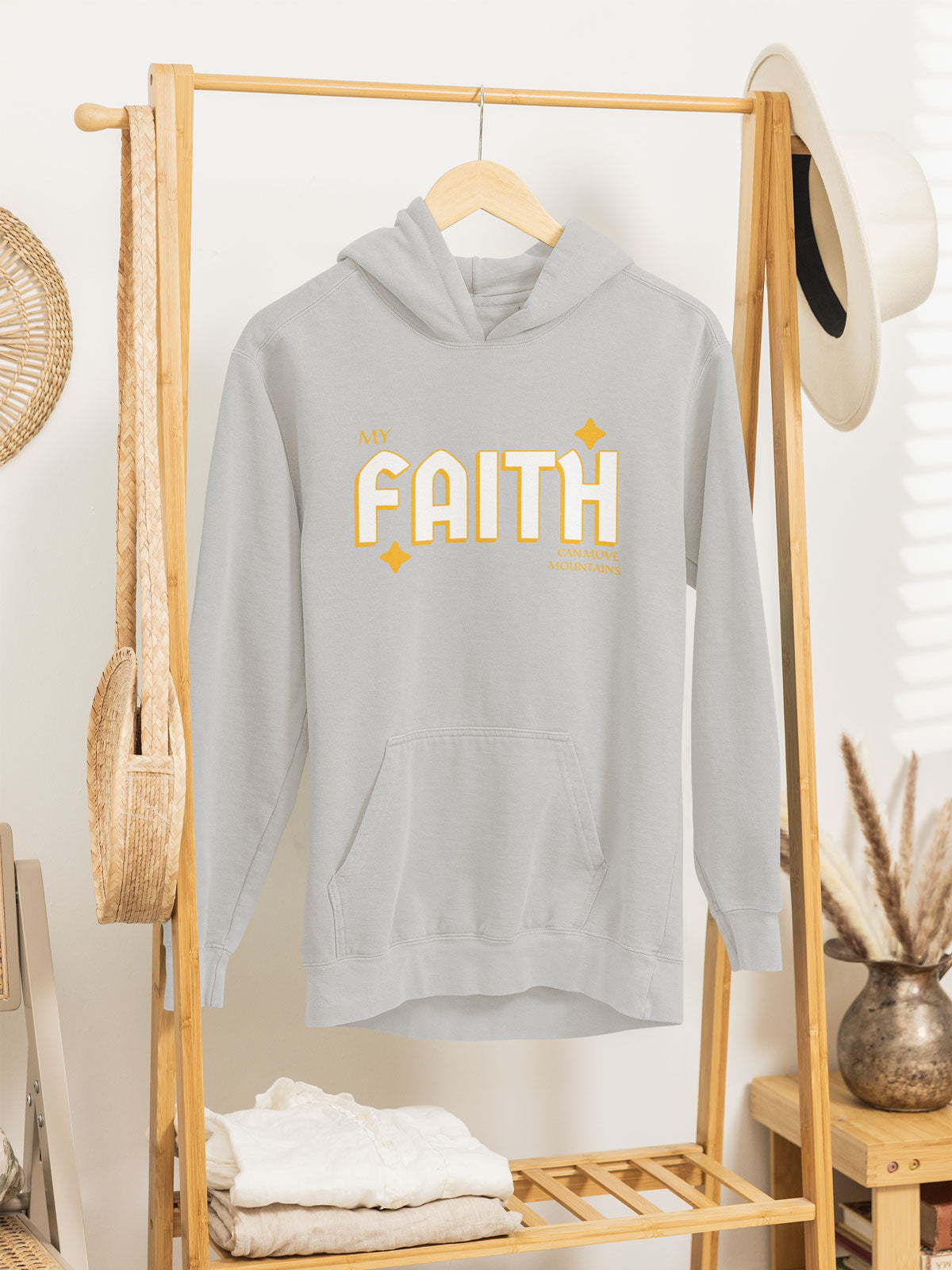 My Faith Can Move Mountains | Christian Faith Inspired Oversize Fleeced Hoodie