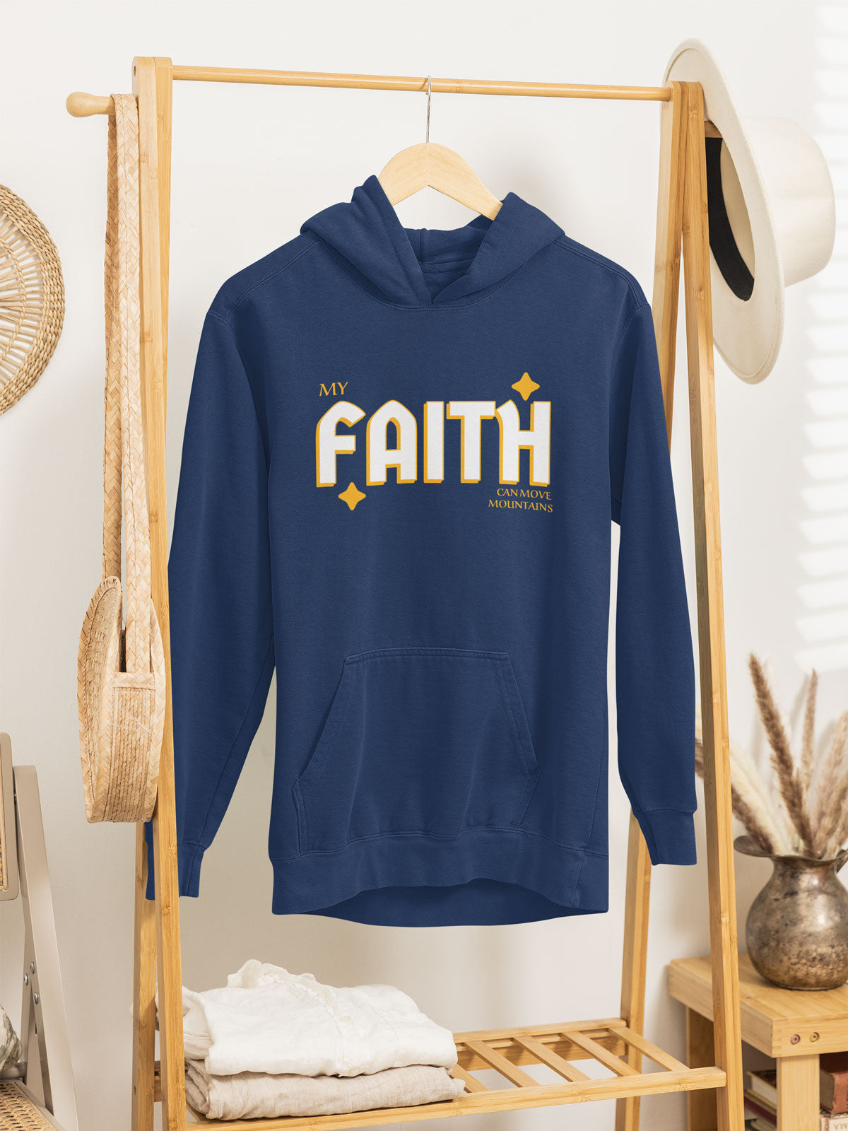 My Faith Can Move Mountains | Christian Faith Inspired Oversize Fleeced Hoodie