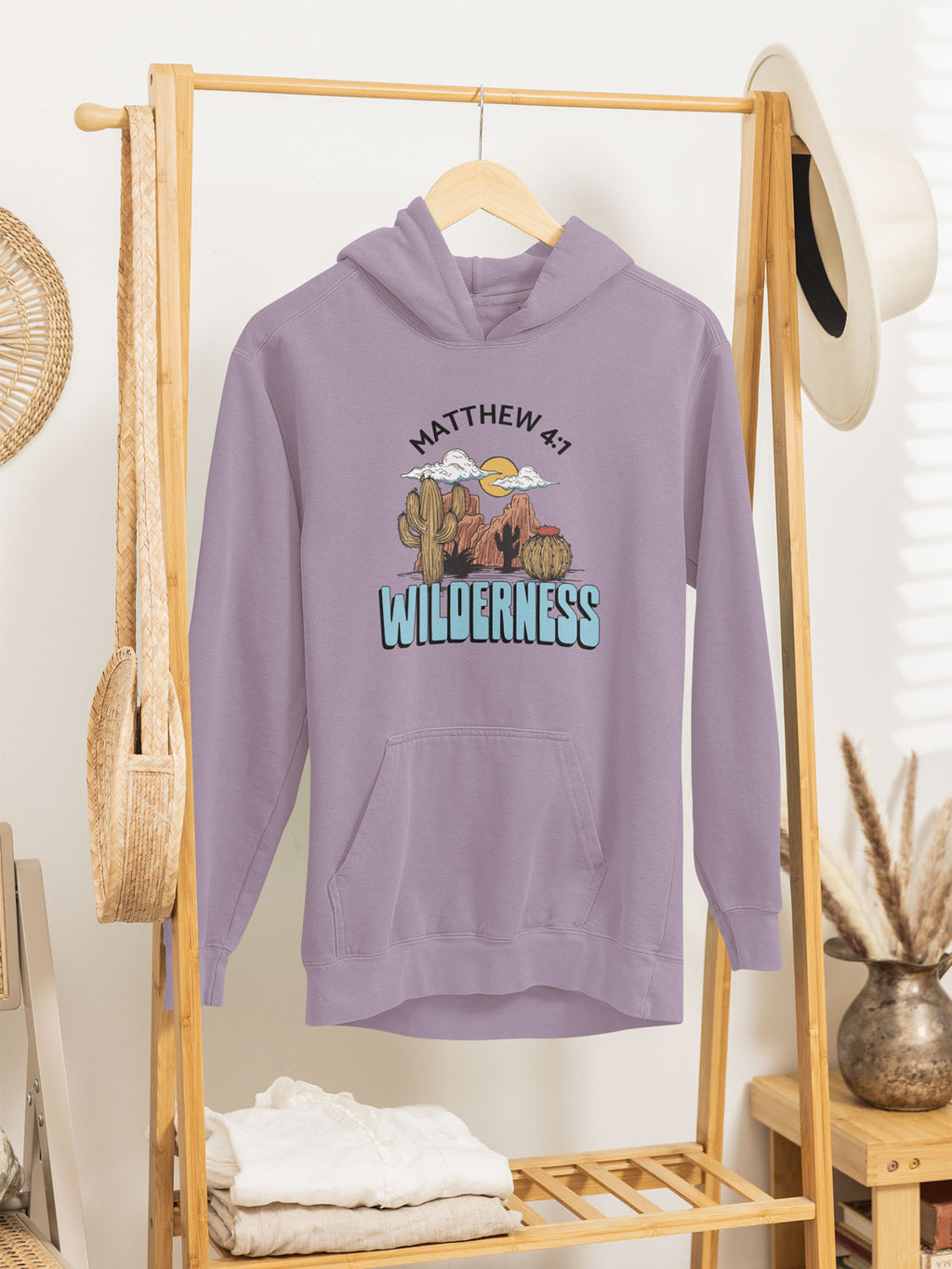 Jesus In The Wilderness | Christian Faith Inspired Oversize Fleeced Hoodie