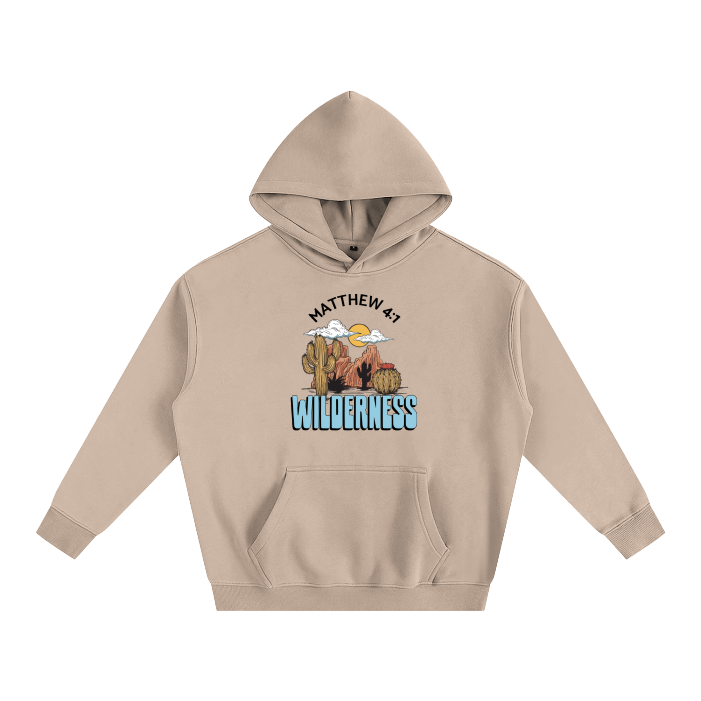 Jesus In The Wilderness | Christian Faith Inspired Oversize Fleeced Hoodie
